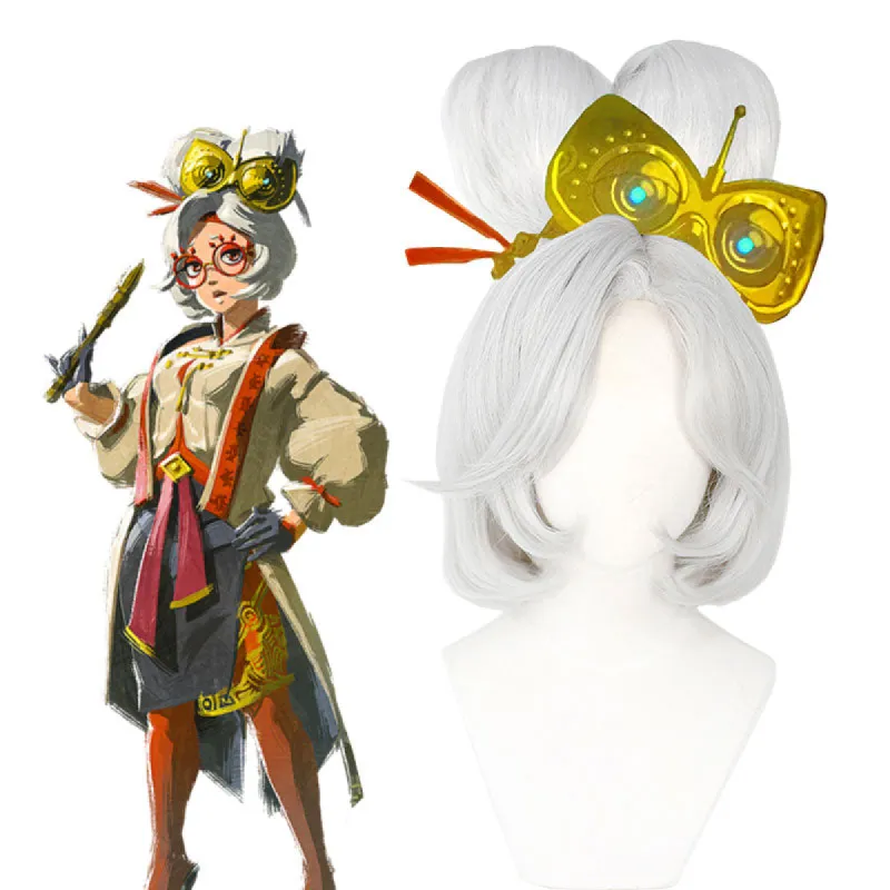 The Legend of Zelda: Tears of the Kingdom Purah Grey Cosplay Wig sold by Lemail wig