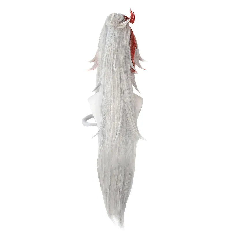 LOL Heartsteel Yone Grey Mixed Red Cosplay Wig sold by Lemail wig product image thumbnail 5