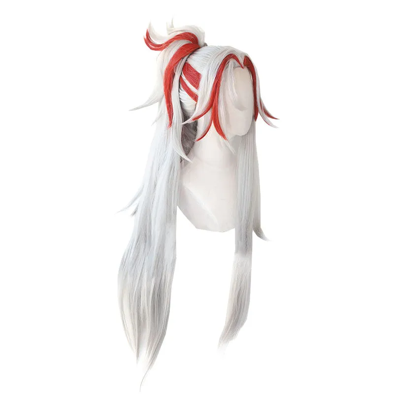 LOL Heartsteel Yone Grey Mixed Red Cosplay Wig sold by Lemail wig product image thumbnail 3
