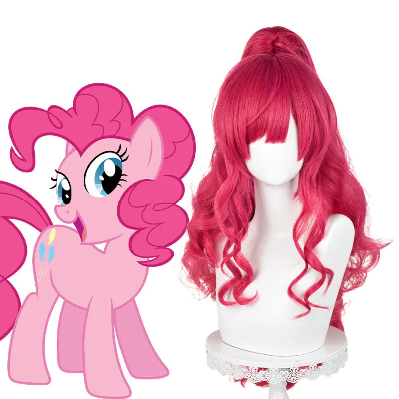 My Little Pony Pinkie Pie Pink Long Cosplay Wig sold by Lemail wig