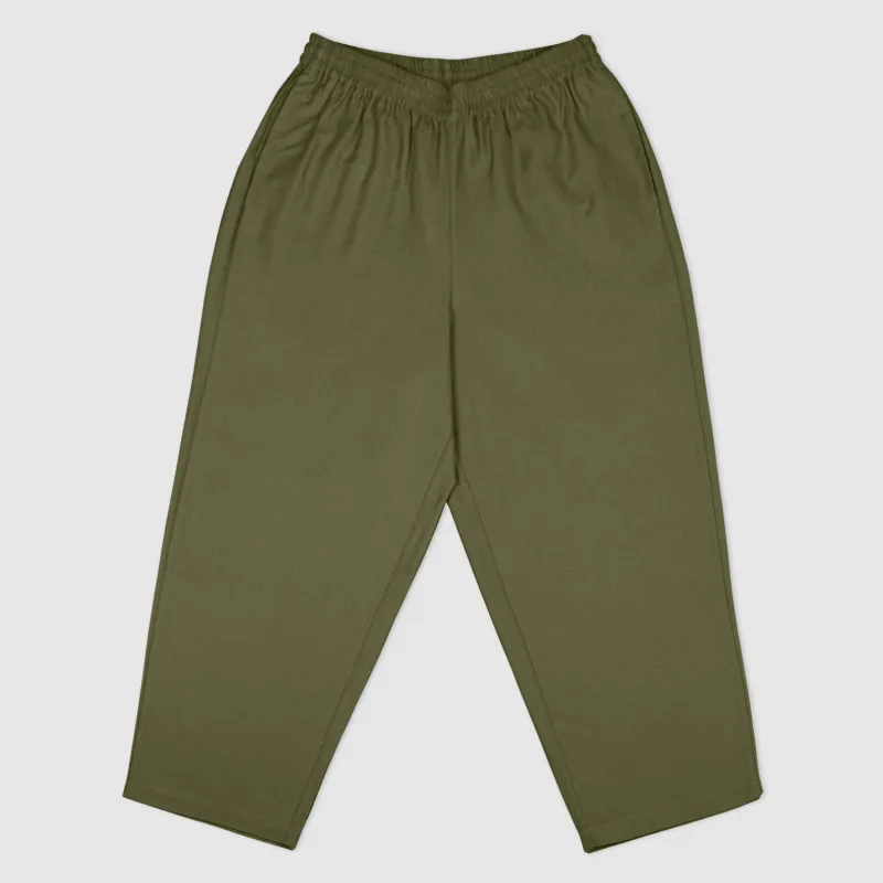 Warm up pants sateen olive made by Borali