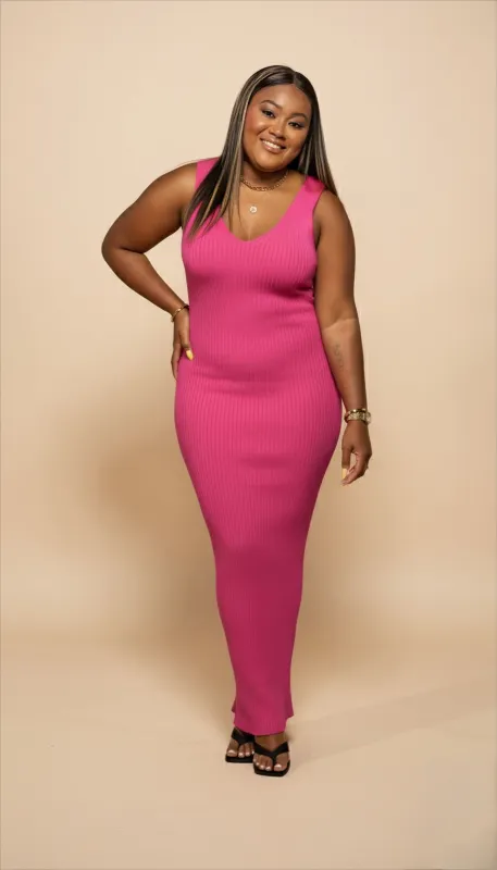 BASIC KNIT MIDI DRESS made by Royal Raine