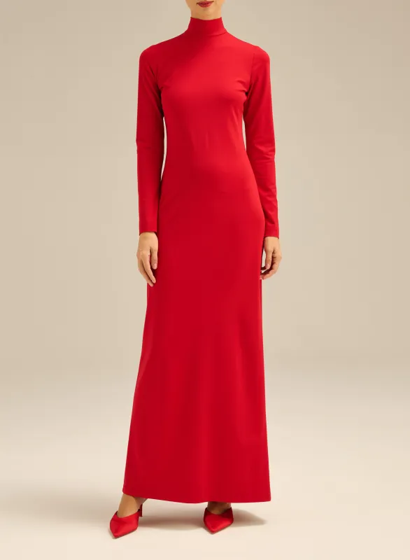 Sukienka maxi ze stójką czerwona - Taylor sold by Le Brand