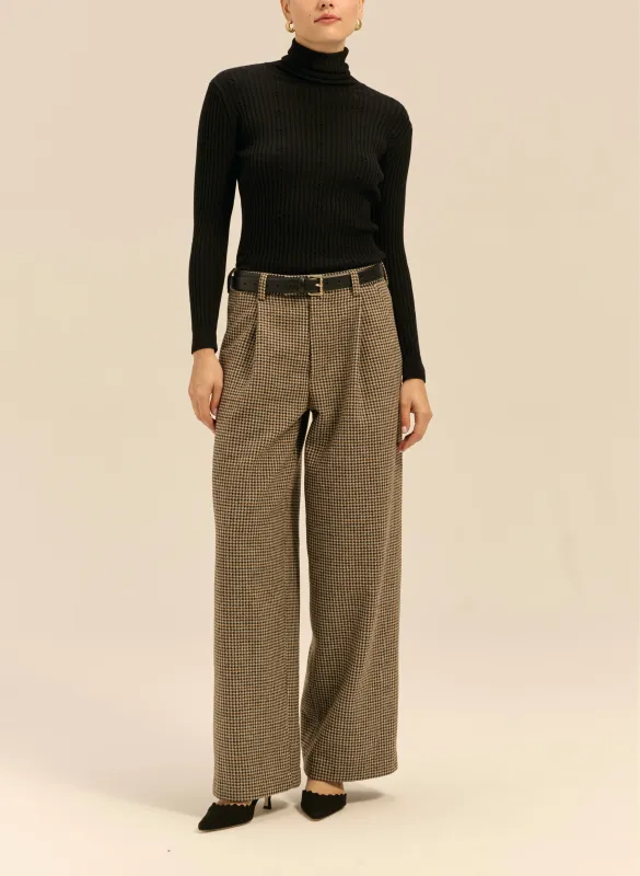 Spodnie w brązową pepitkę - Odell sold by Le Brand