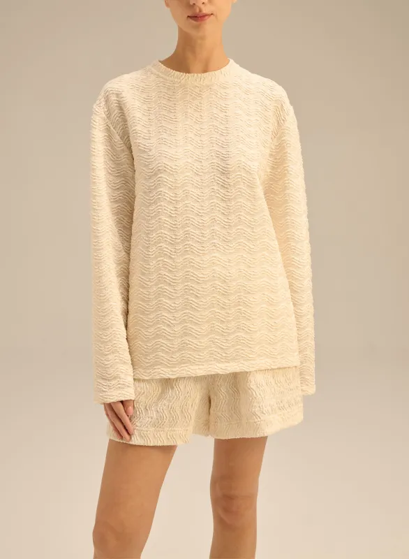 T-shirt z dzianiny z długim rękawem - Davis sold by Le Brand