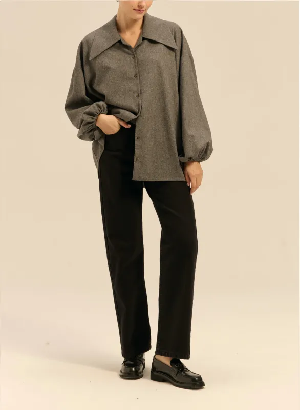 Koszula z szerokimi rękawami Szara - Bruce made by Le Brand