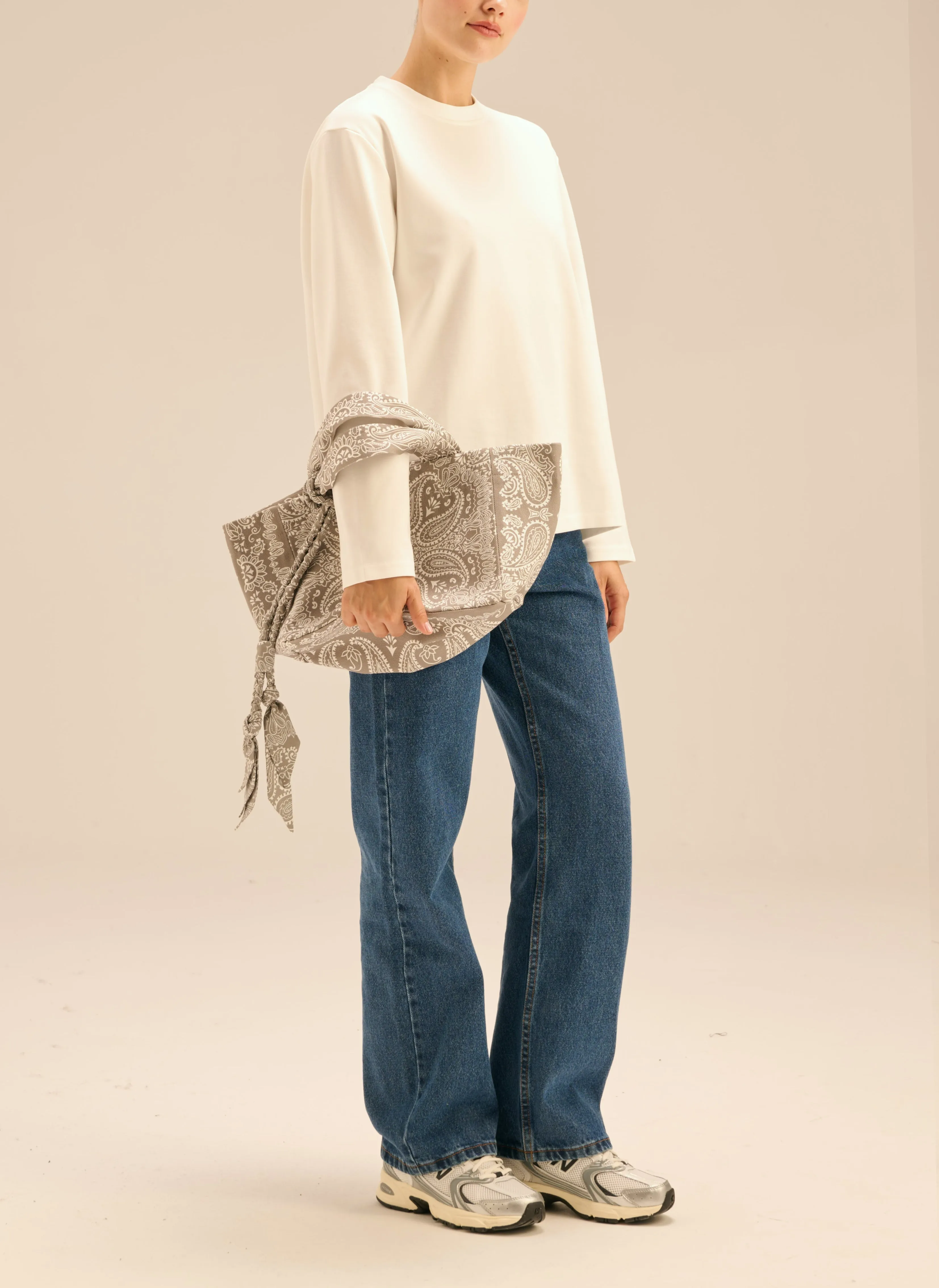 Torba mini typu shopper szara z printem - Mia sold by Le Brand product image thumbnail 2