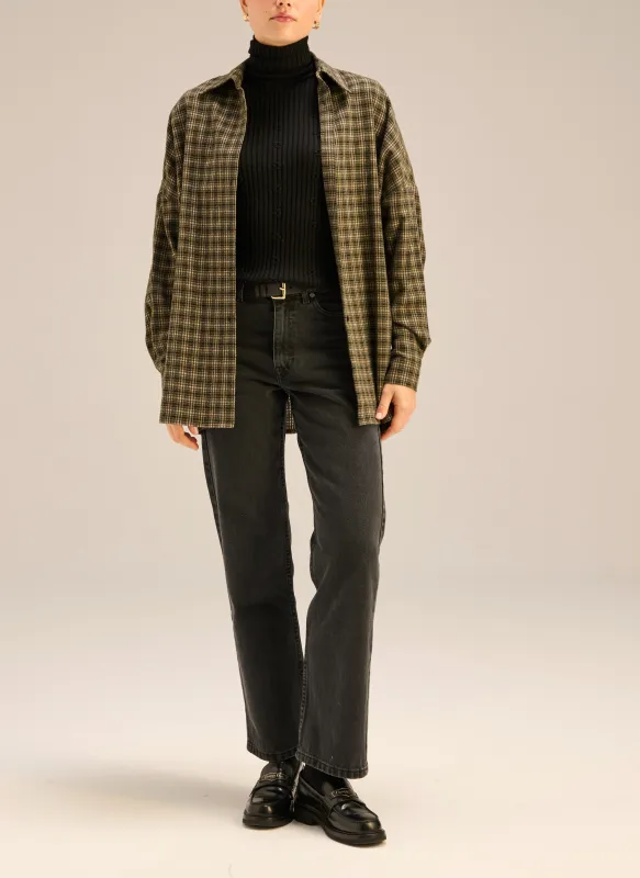 Koszula oversize w zieloną kratę - Alessi sold by Le Brand