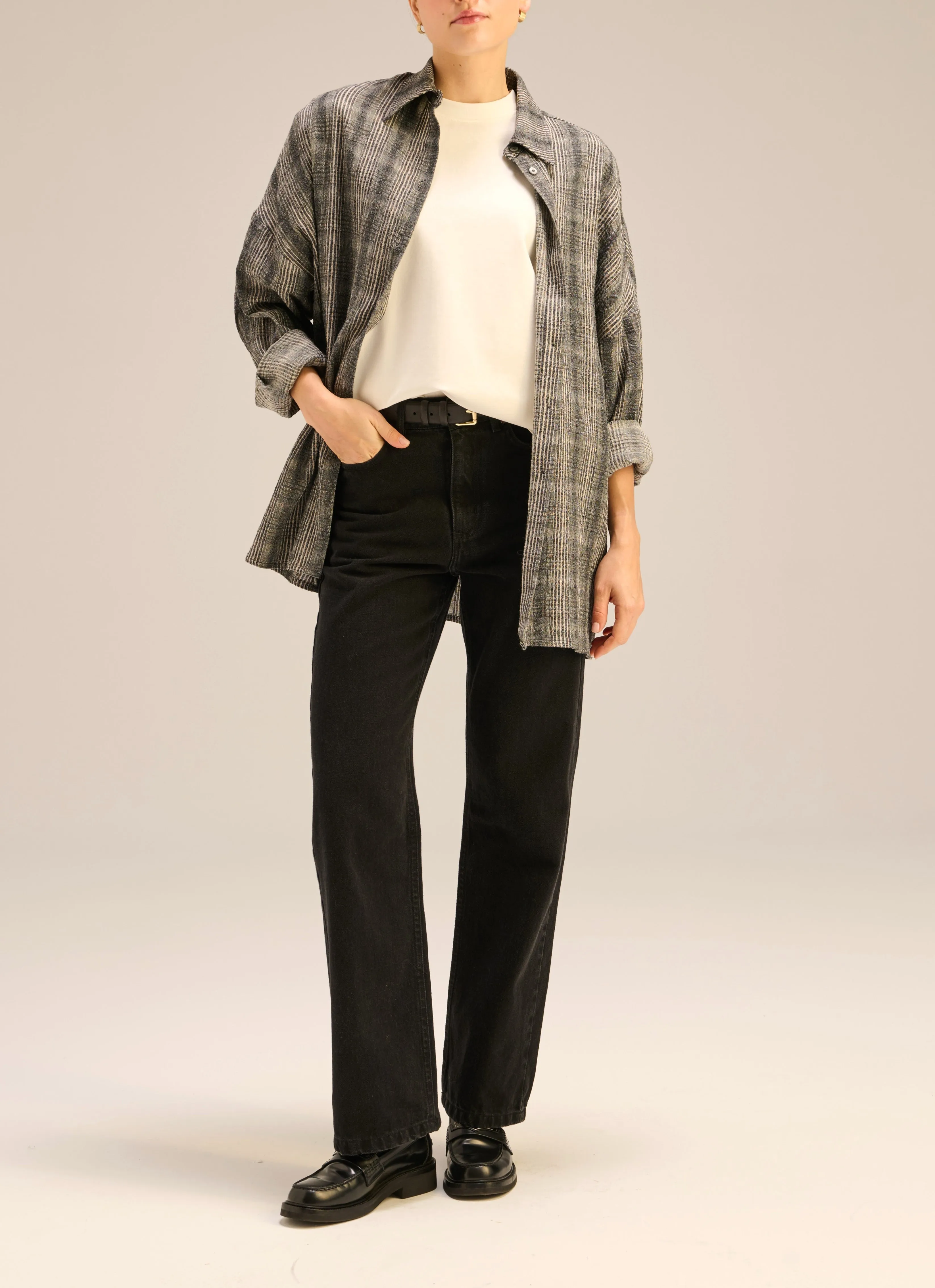 Koszula oversize w szarą kratę - Alessi sold by Le Brand product image thumbnail 2