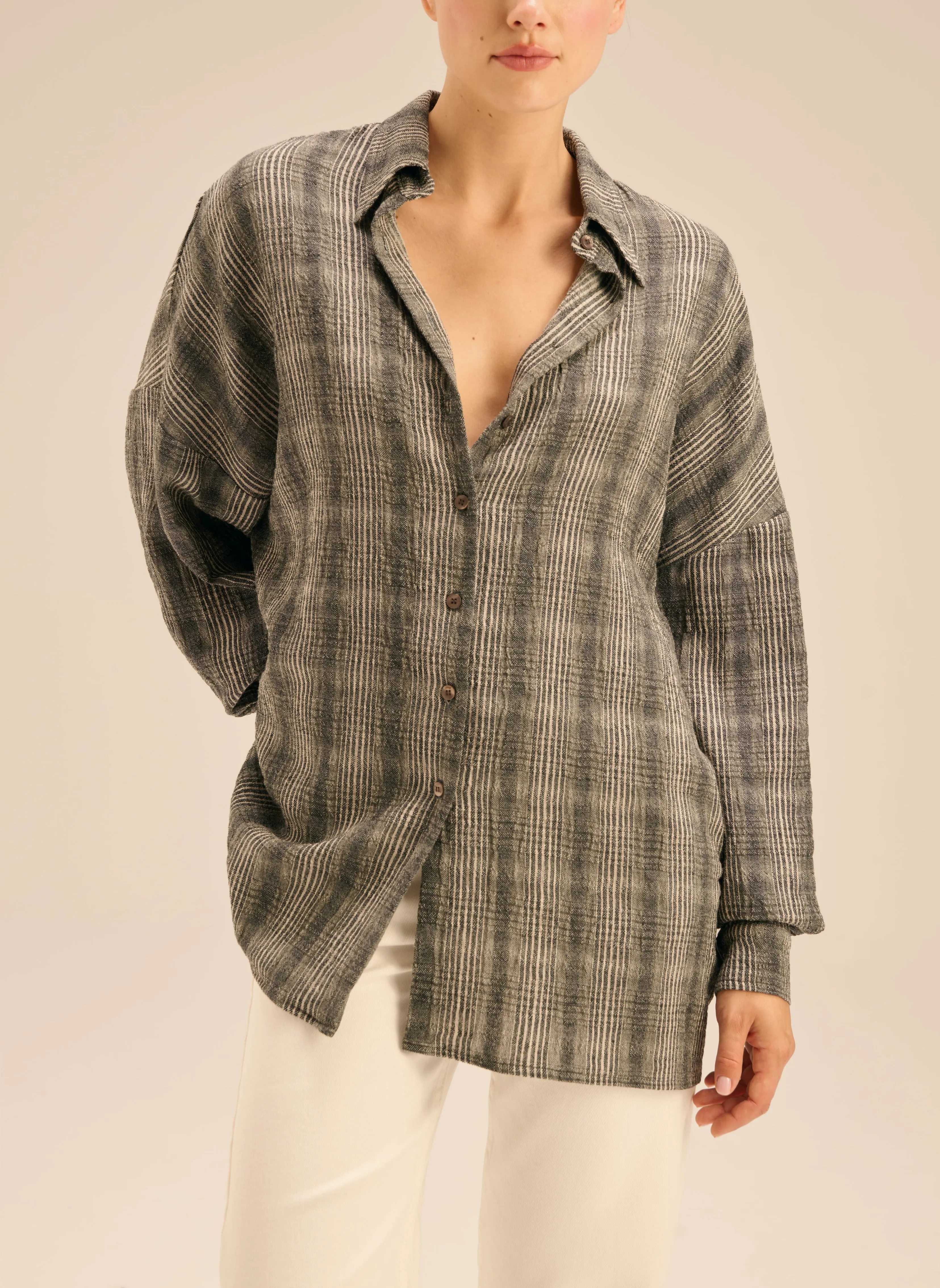 Koszula oversize w szarą kratę - Alessi sold by Le Brand product image thumbnail 5