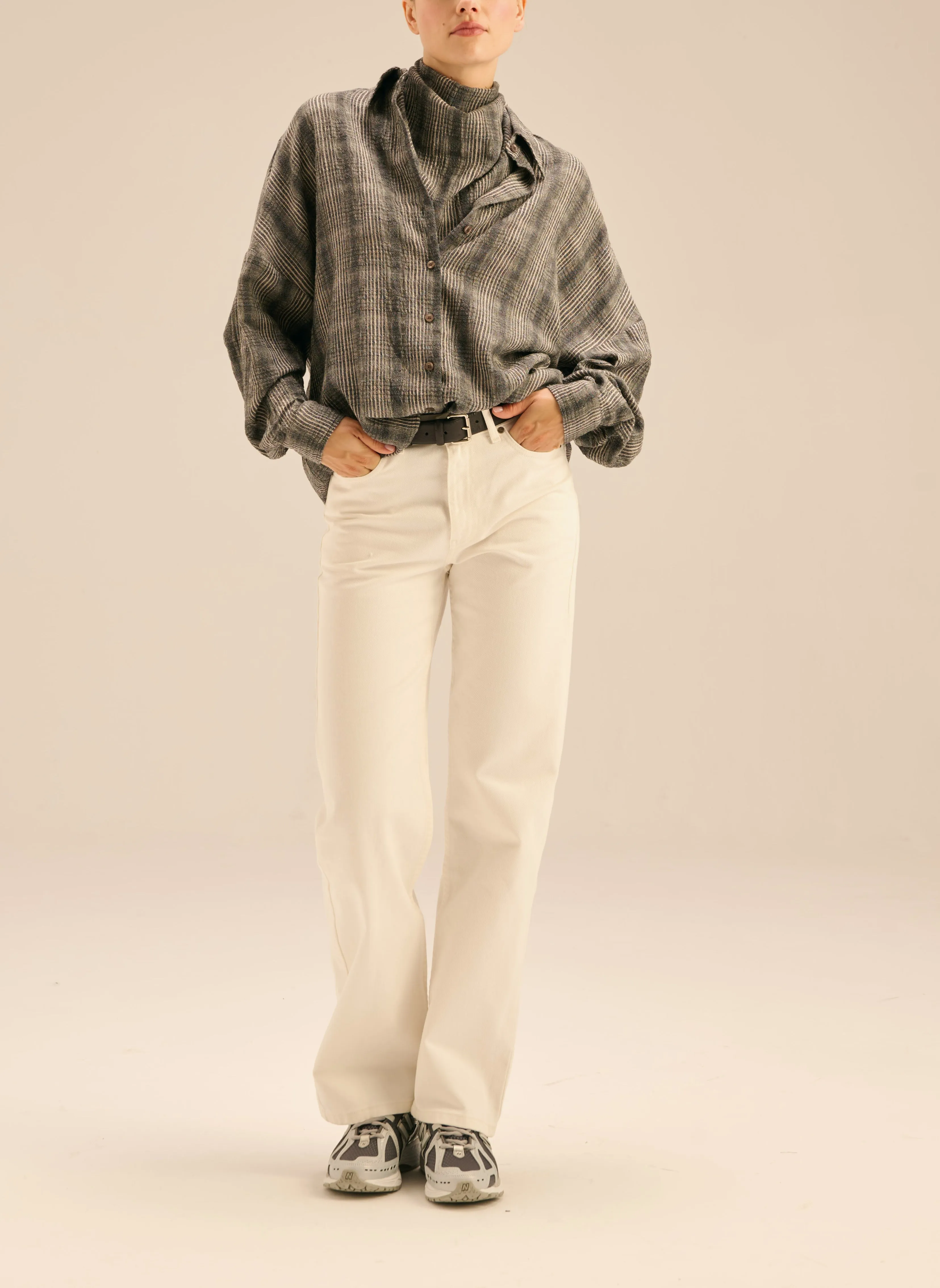 Koszula oversize w szarą kratę - Alessi sold by Le Brand product image thumbnail 4