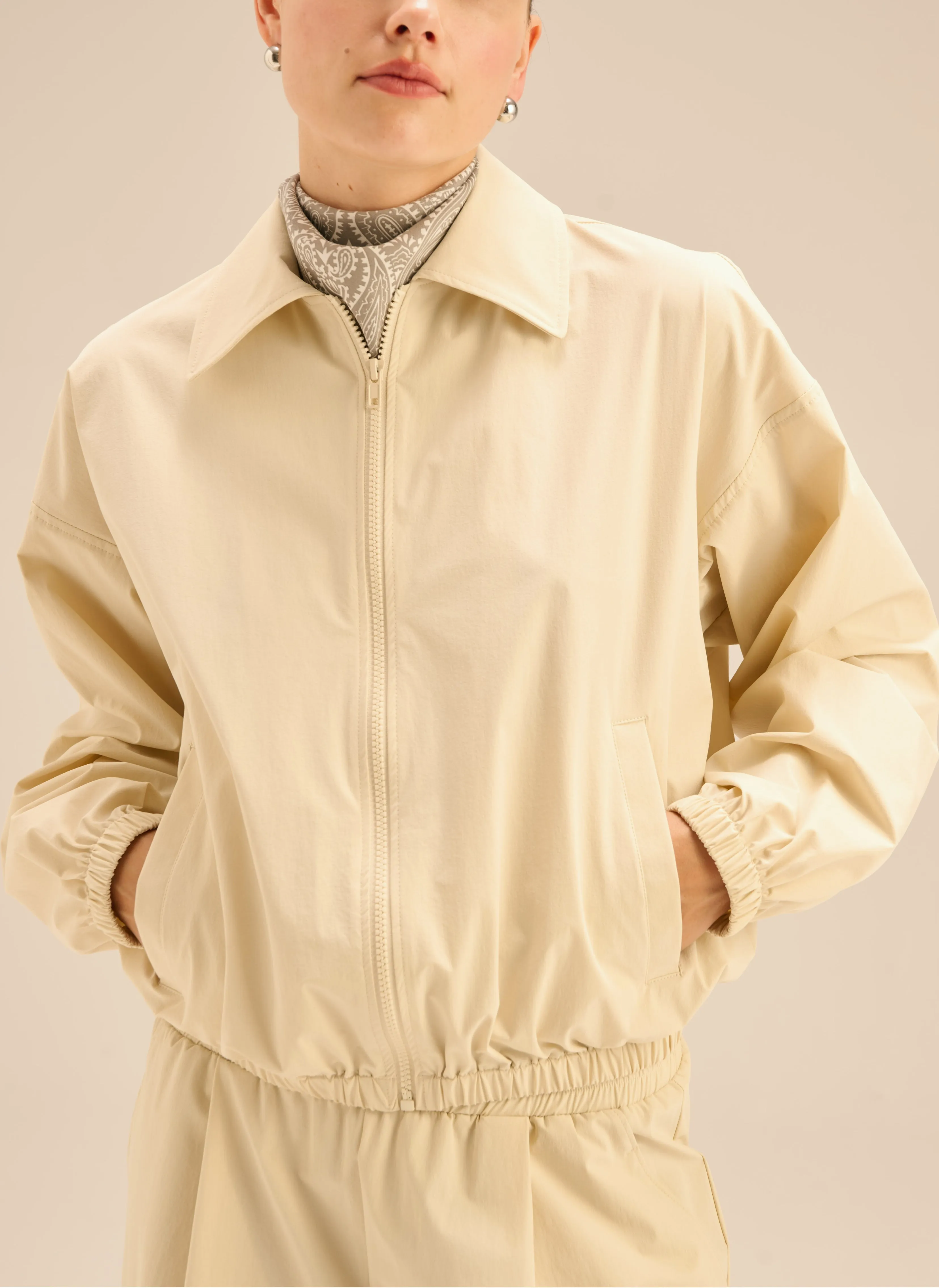 Kurtka z ortalionu w kolorze ecru ze ściągaczami - Stanley sold by Le Brand product image thumbnail 3