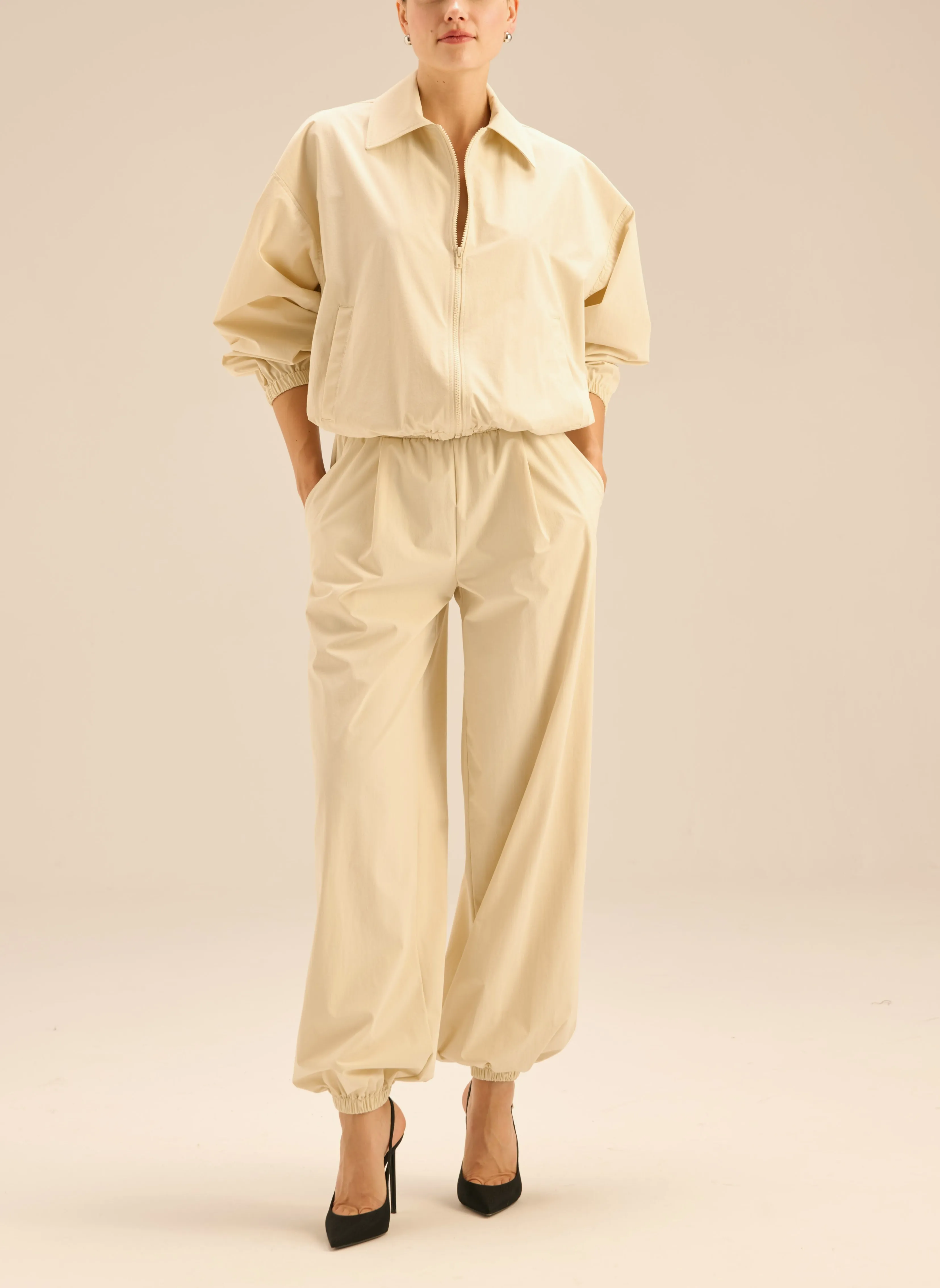 Kurtka z ortalionu w kolorze ecru ze ściągaczami - Stanley sold by Le Brand product image thumbnail 2