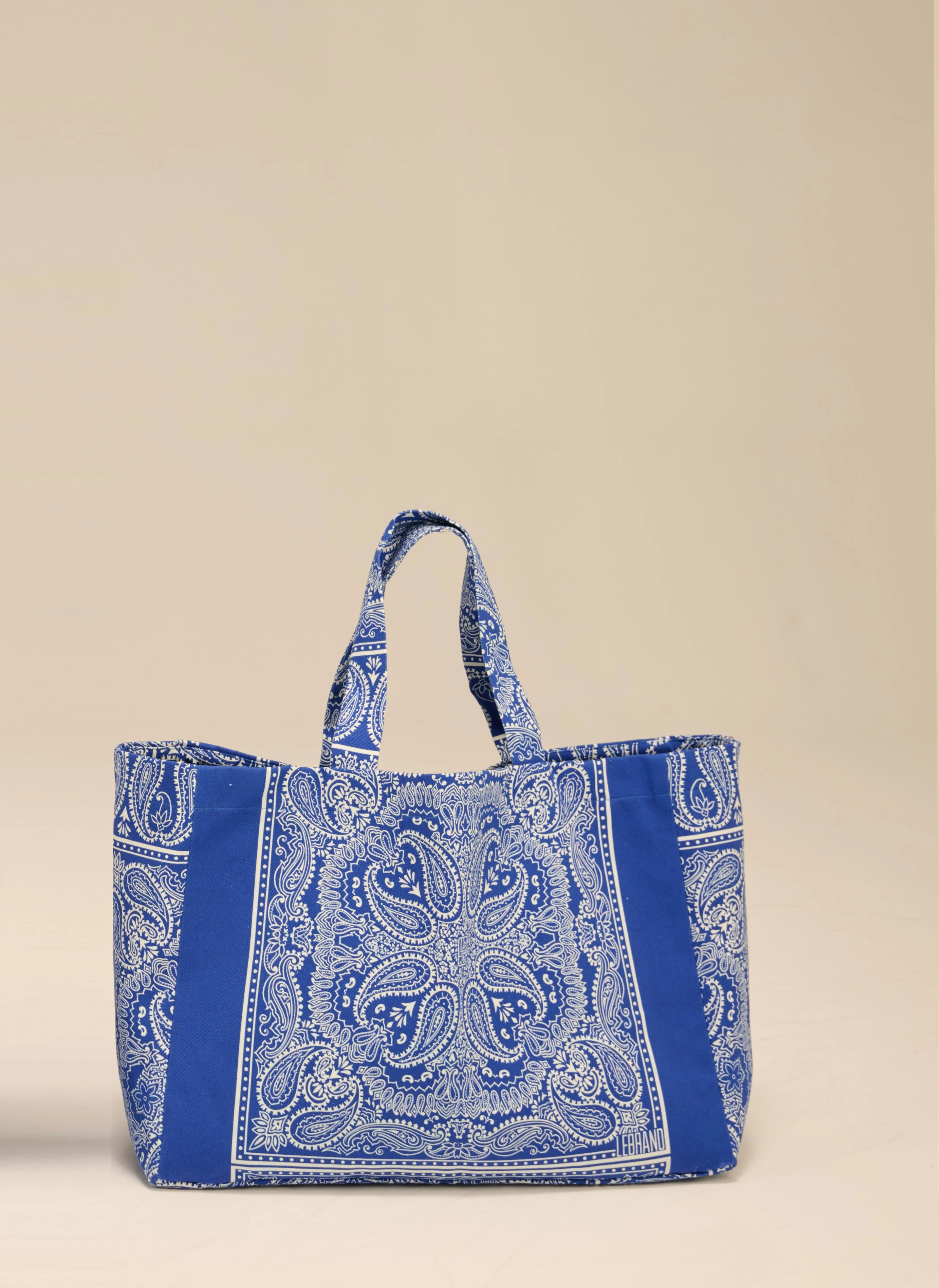 Torba typu shopper z bawełny w kolorze chabrowym - Capri sold by Le Brand