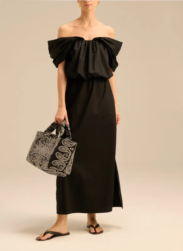 Sukienka maxi z odsłoniętymi ramionami i odcięciem w talii - Charlotte sold by Le Brand