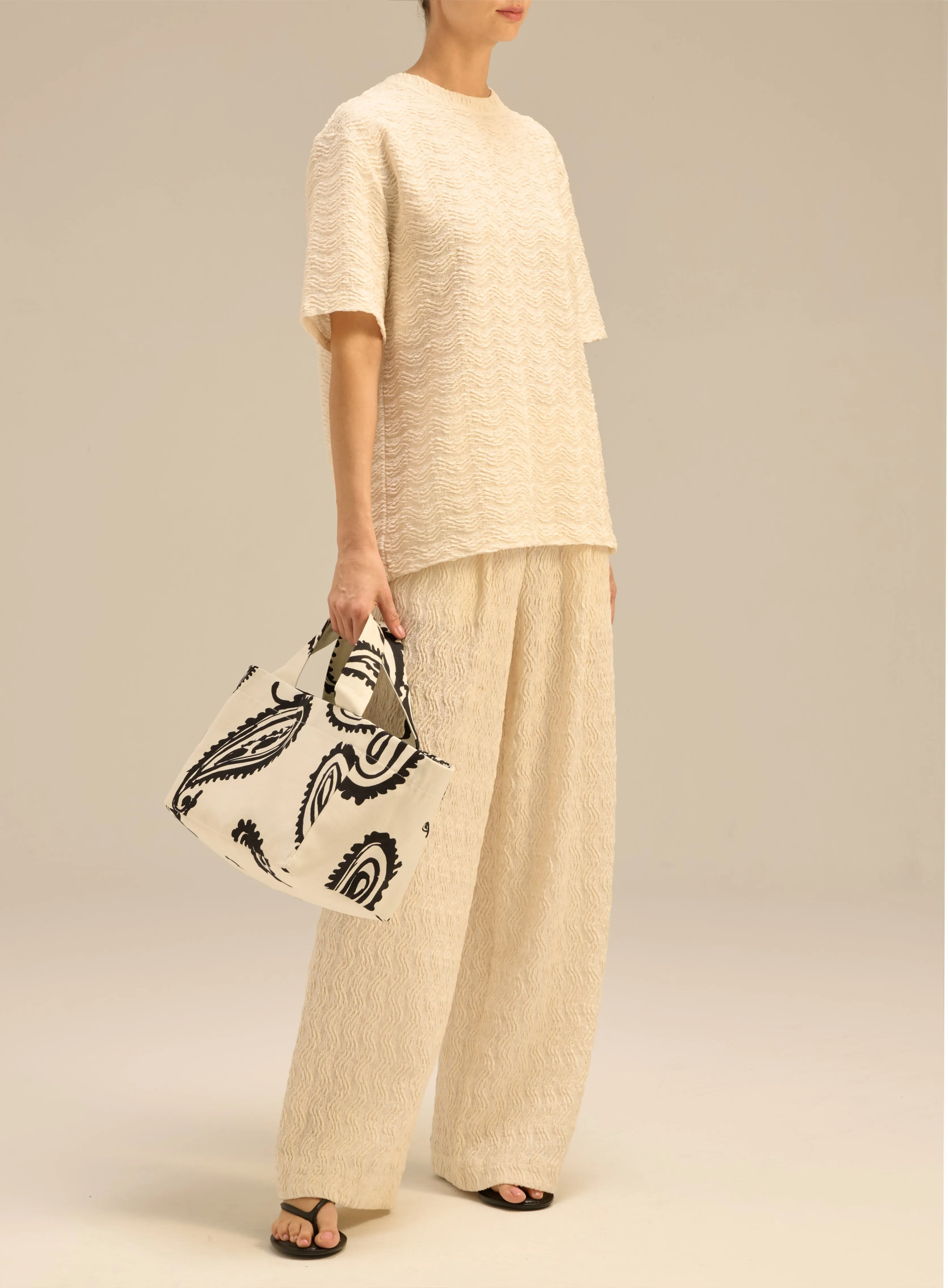 Torba mini typu shopper we wzór ecru - Mia sold by Le Brand product image thumbnail 2