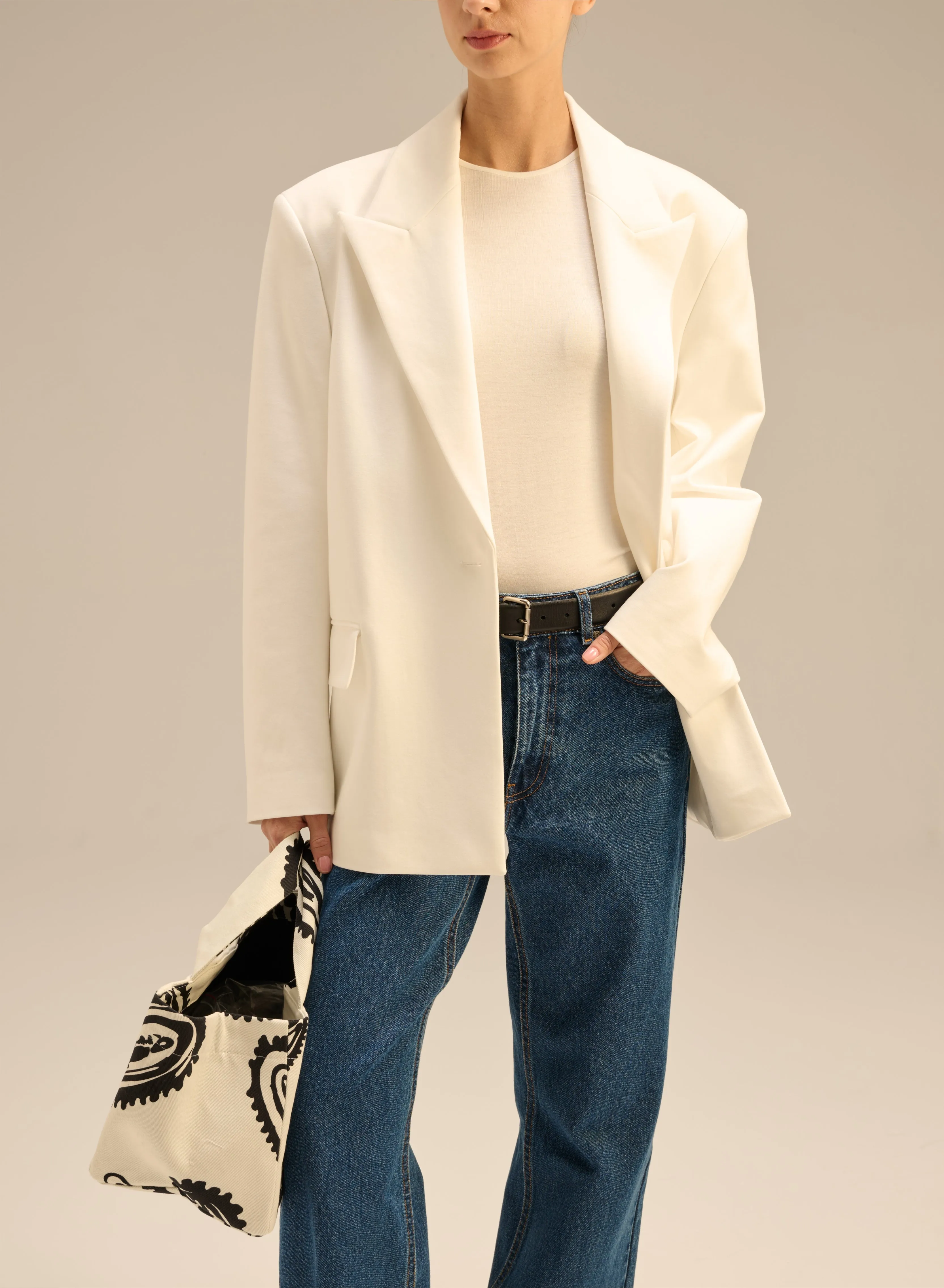 Torba mini typu shopper we wzór ecru - Mia sold by Le Brand product image thumbnail 3