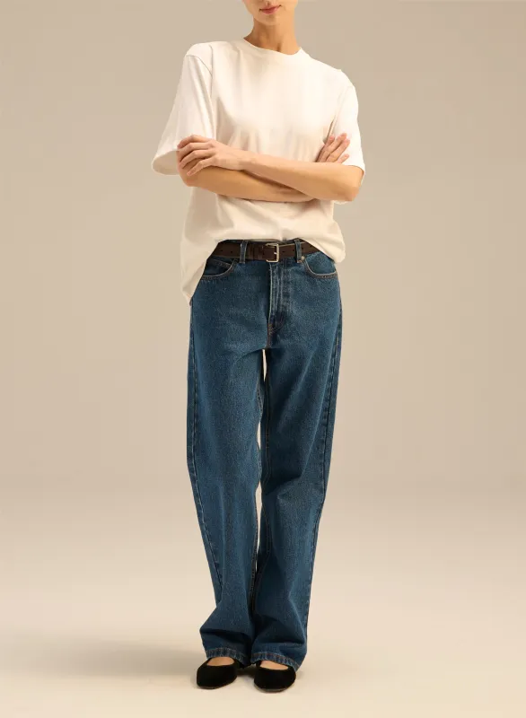 T-shirt z mięsistej bawełny w kolorze białym - Tate sold by Le Brand