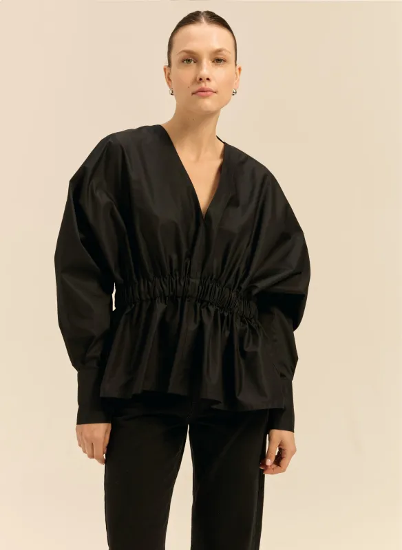 Koszula z gumką w talii i dekoltem V - Alex made by Le Brand