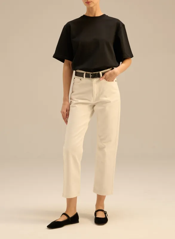 Jeansy z krótszą nogawką w kolorze ecru - Rossie sold by Le Brand