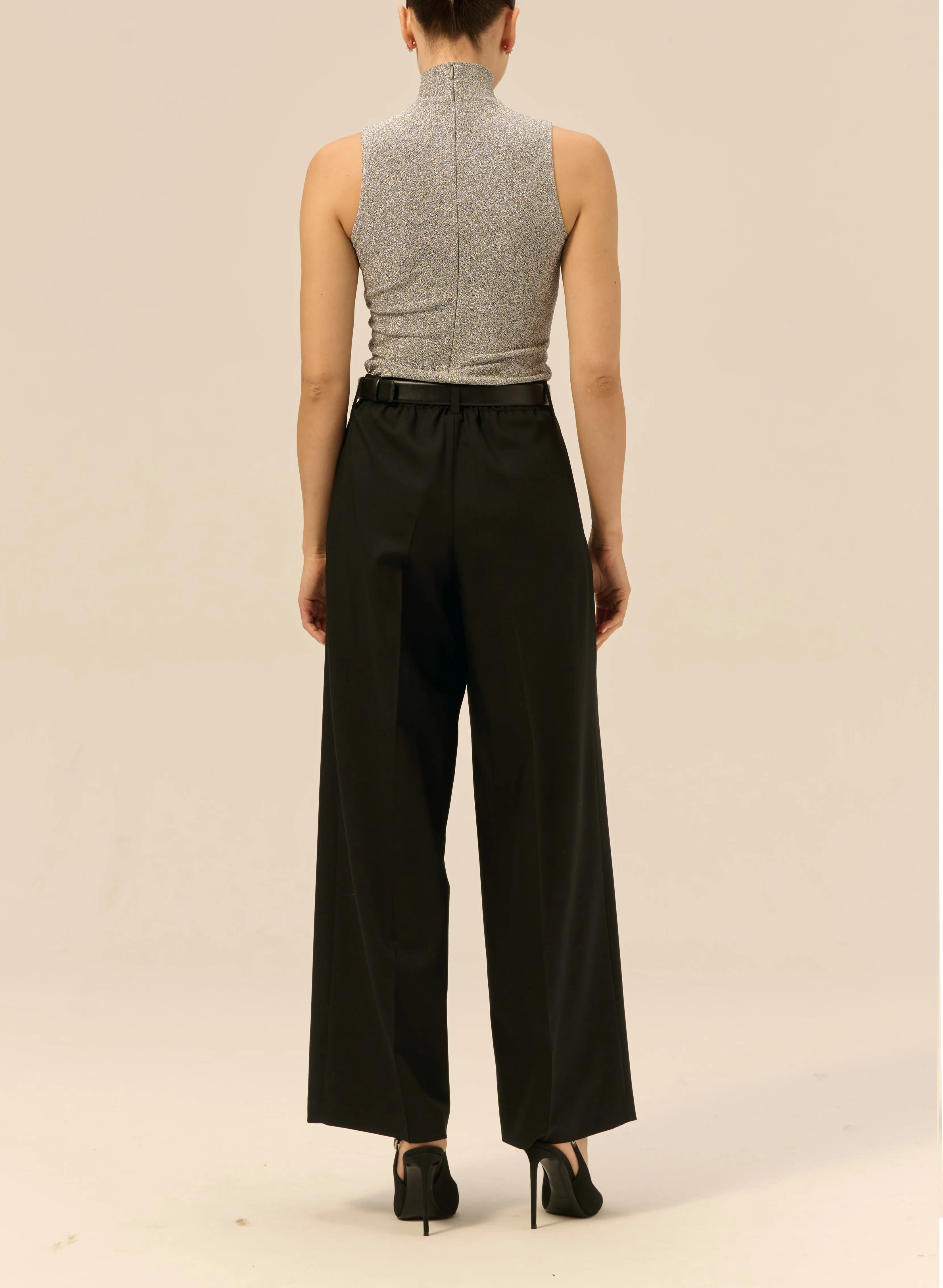 Spodnie z wełny z prostą nogawką w kolorze czarnym - Odell sold by Le Brand product image thumbnail 5