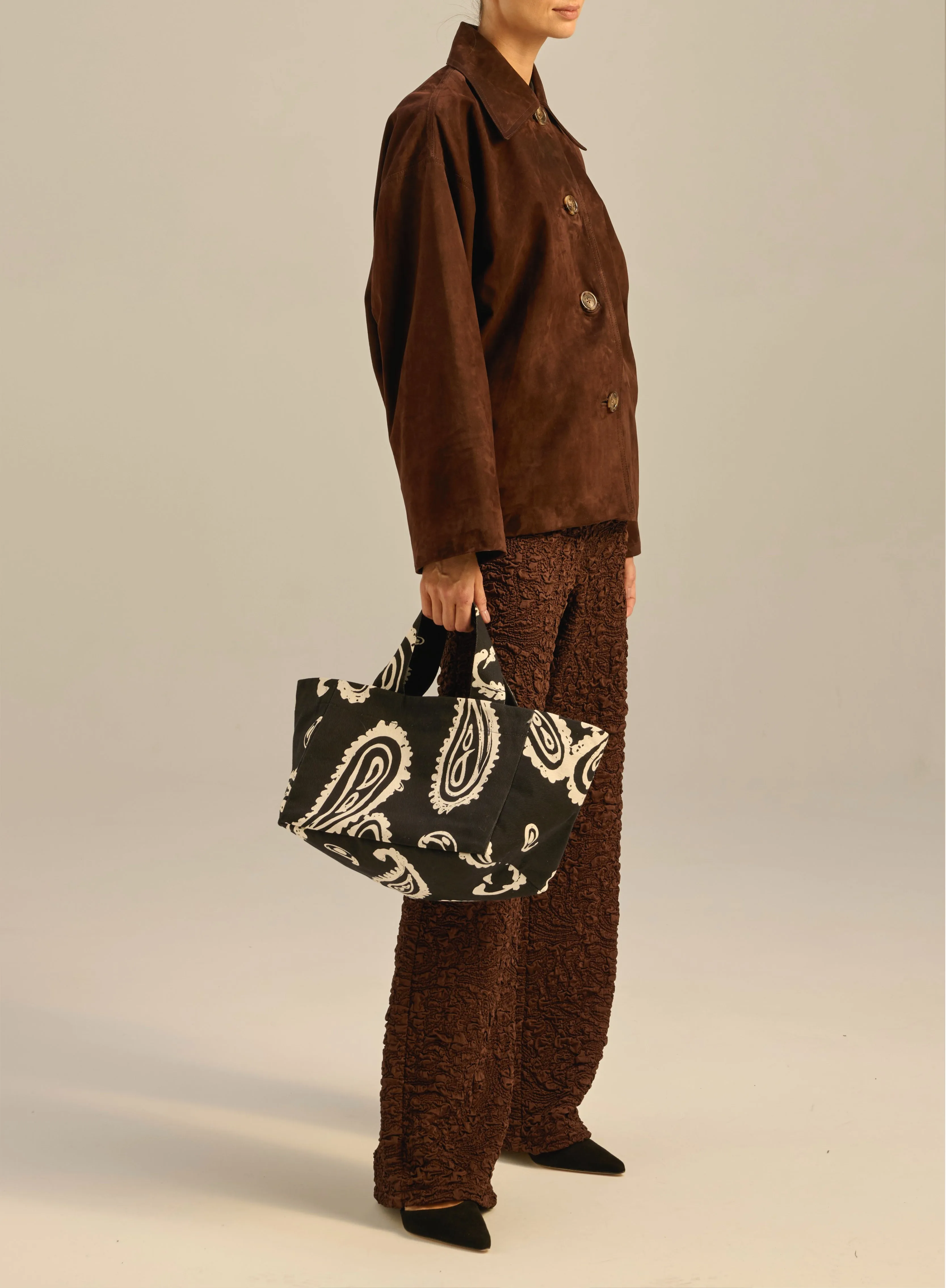 Torba mini typu shopper czarna we wzór - Mia sold by Le Brand product image thumbnail 2