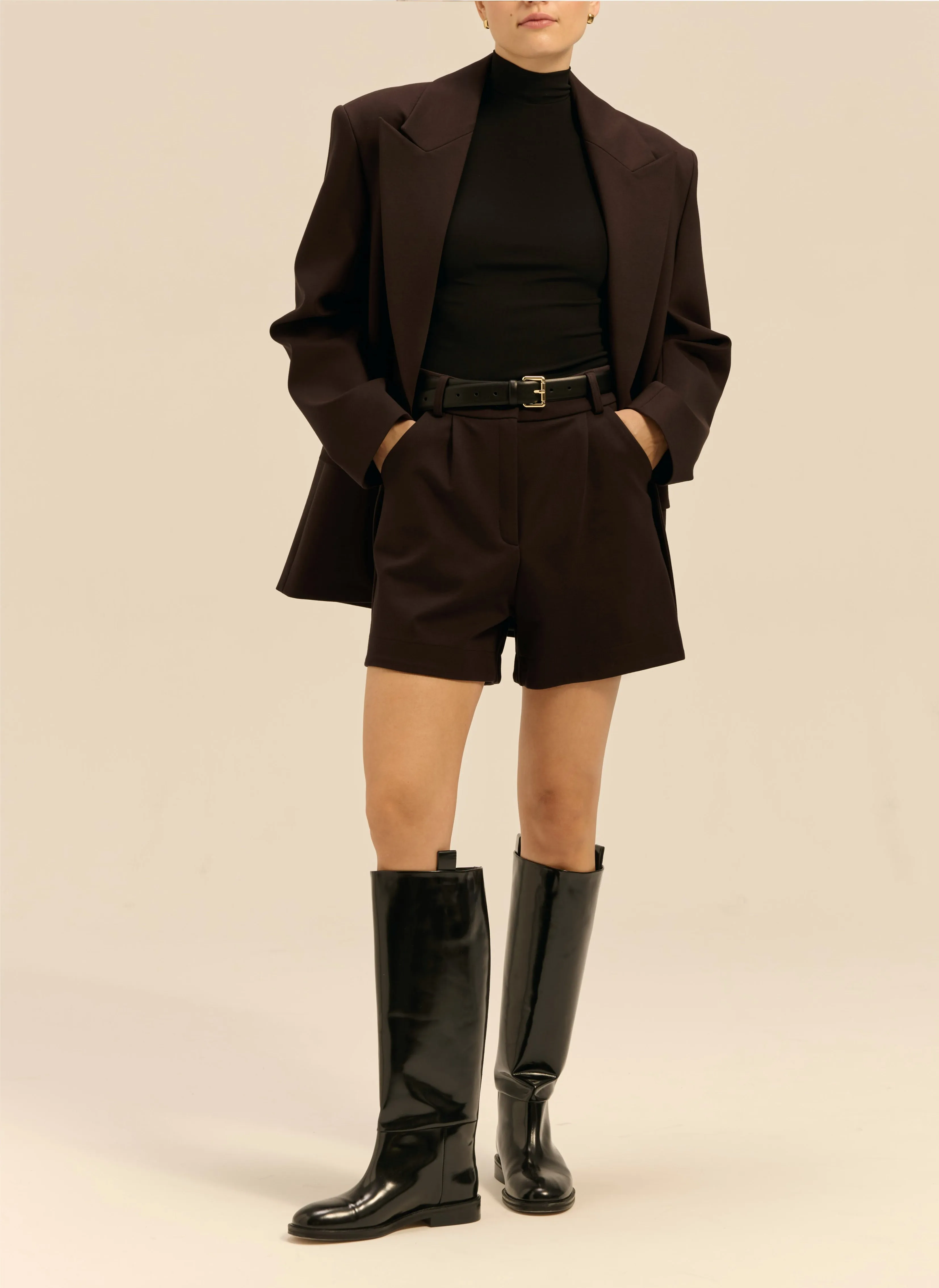 Marynarka z mięsistego jerseyu w kolorze brązowym o kroju oversize - Cate sold by Le Brand product image thumbnail 2