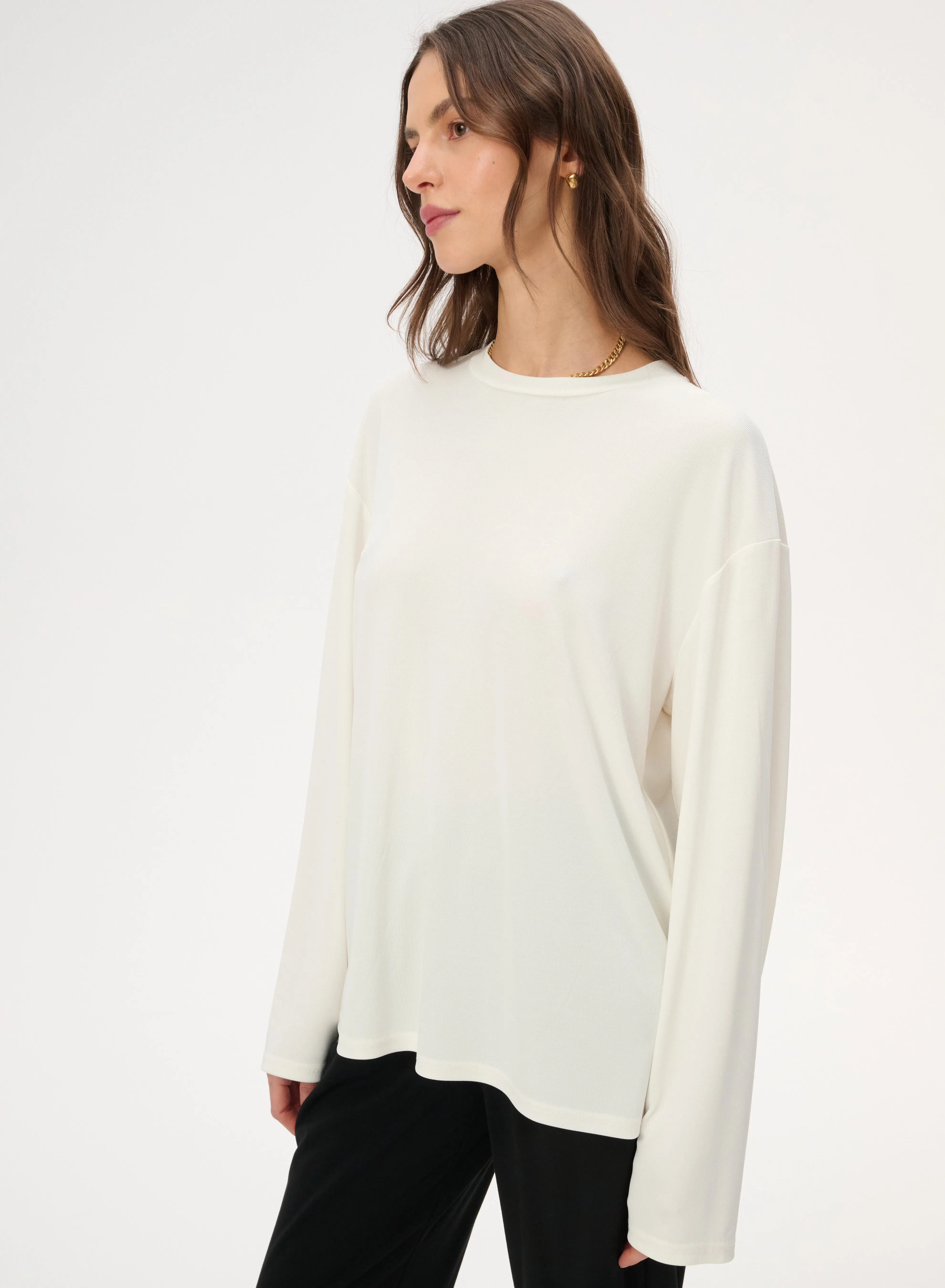 Longsleeve z delikatnej dzianiny w kolorze ecru - Anthony sold by Le Brand product image thumbnail 2