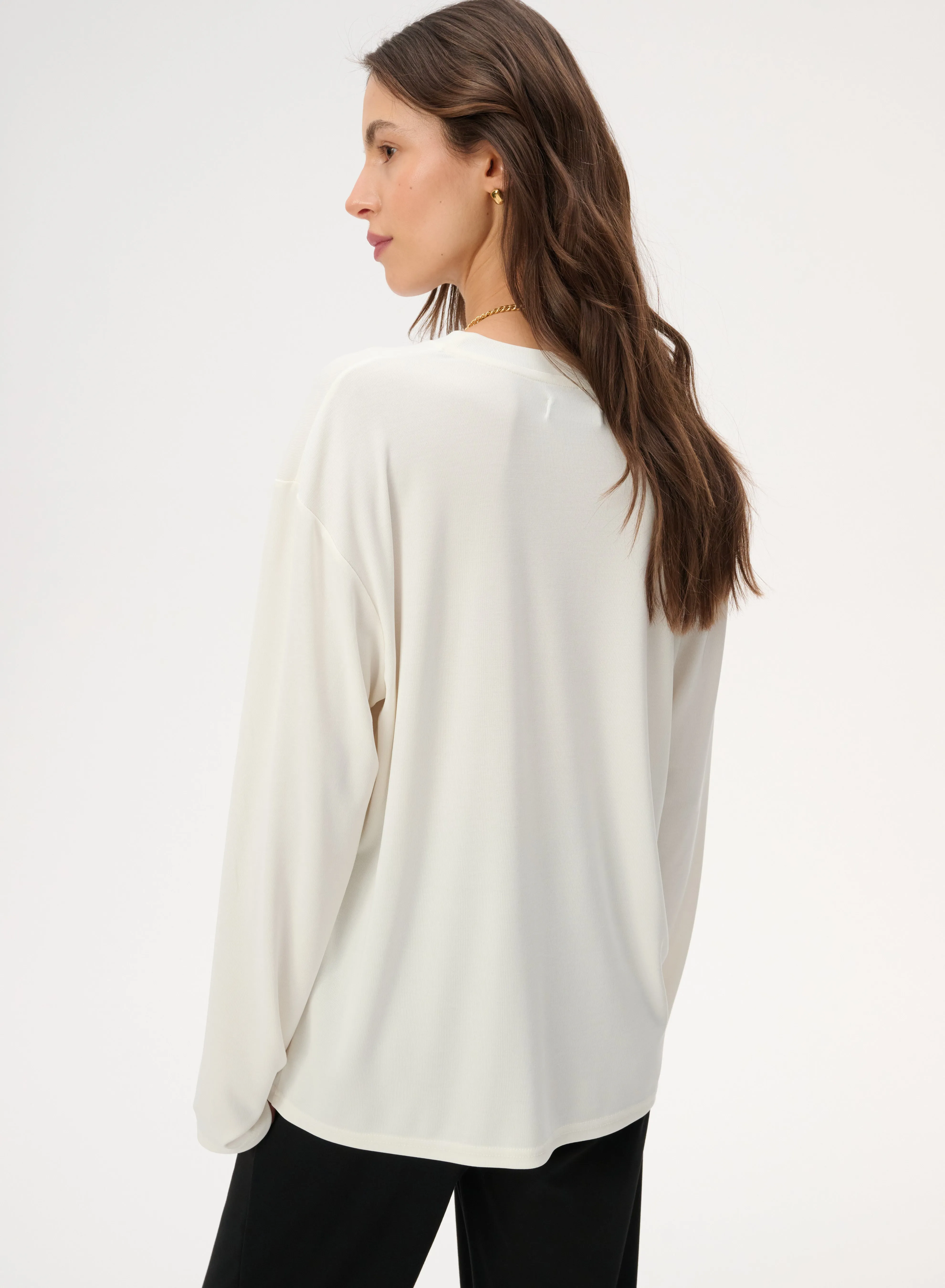 Longsleeve z delikatnej dzianiny w kolorze ecru - Anthony sold by Le Brand product image thumbnail 3