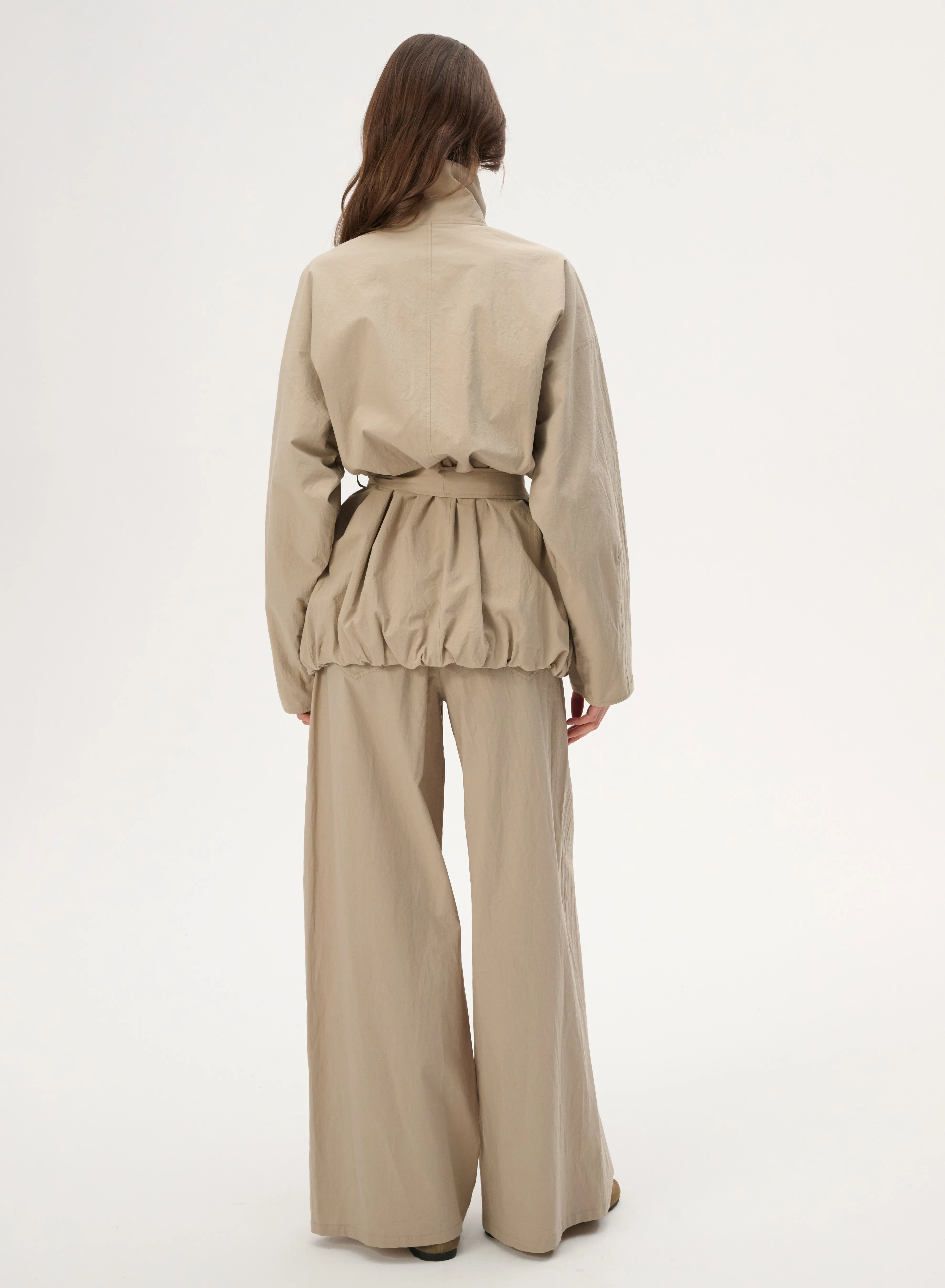Spodnie z bawełny z szeroką nogawką w kolorze beżowym - Florence sold by Le Brand product image thumbnail 3