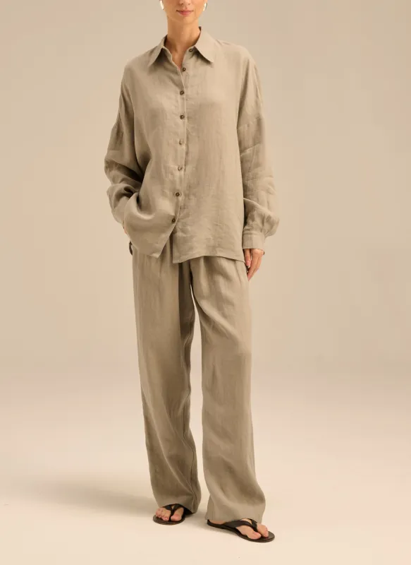 Spodnie Sammy Lniane Szare made by Le Brand