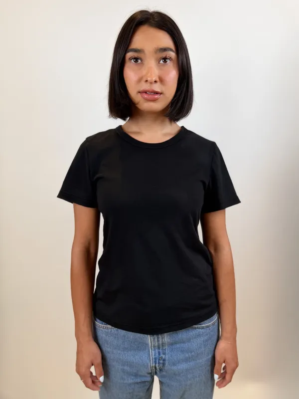 The Shortie Sleeve Tee - Black made by Plain Jane