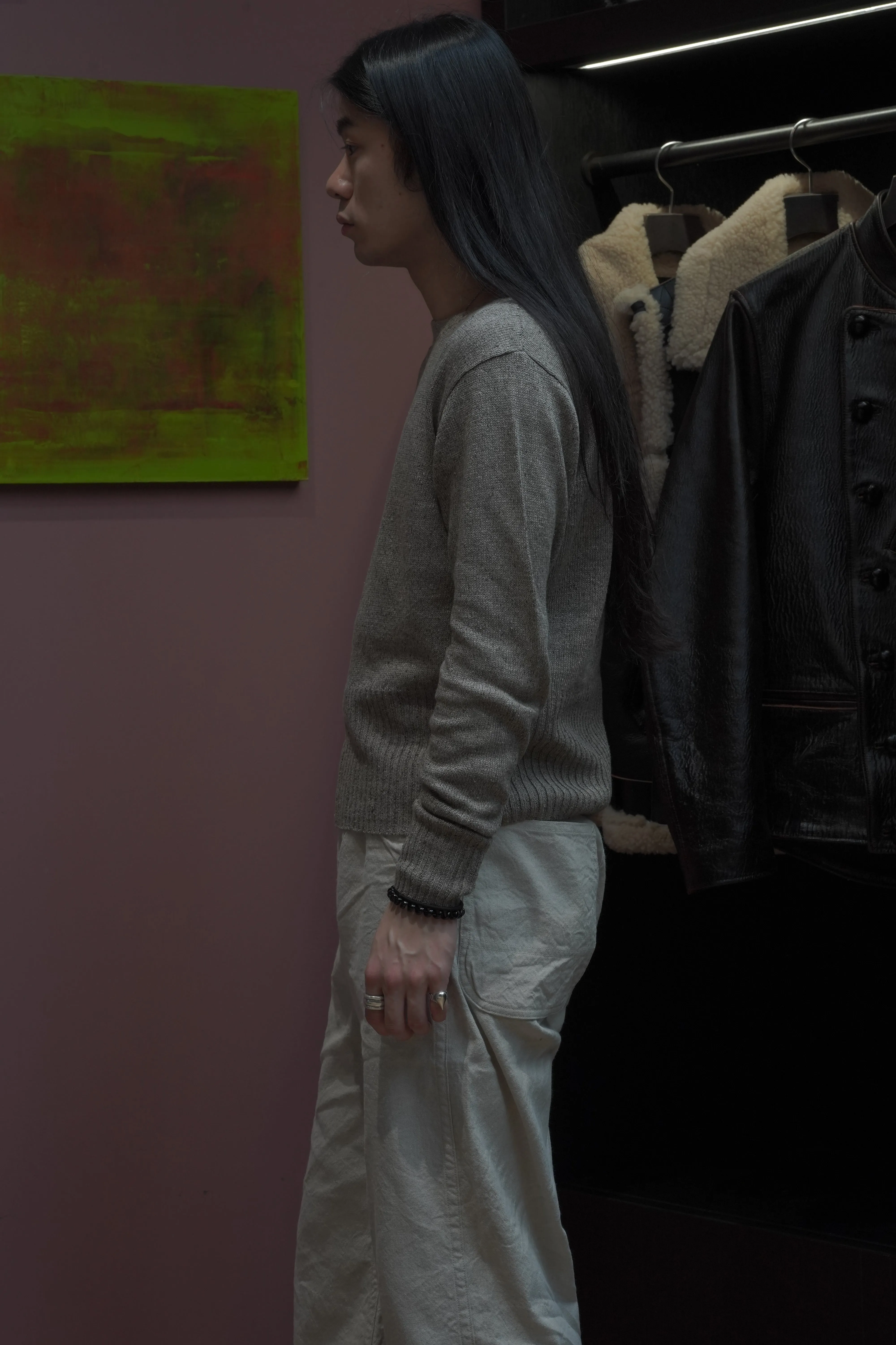 Taiga Takahashi VARSITY LETTERMAN SWEATER (BEIGE) sold by CEDARWOOD product image thumbnail 4