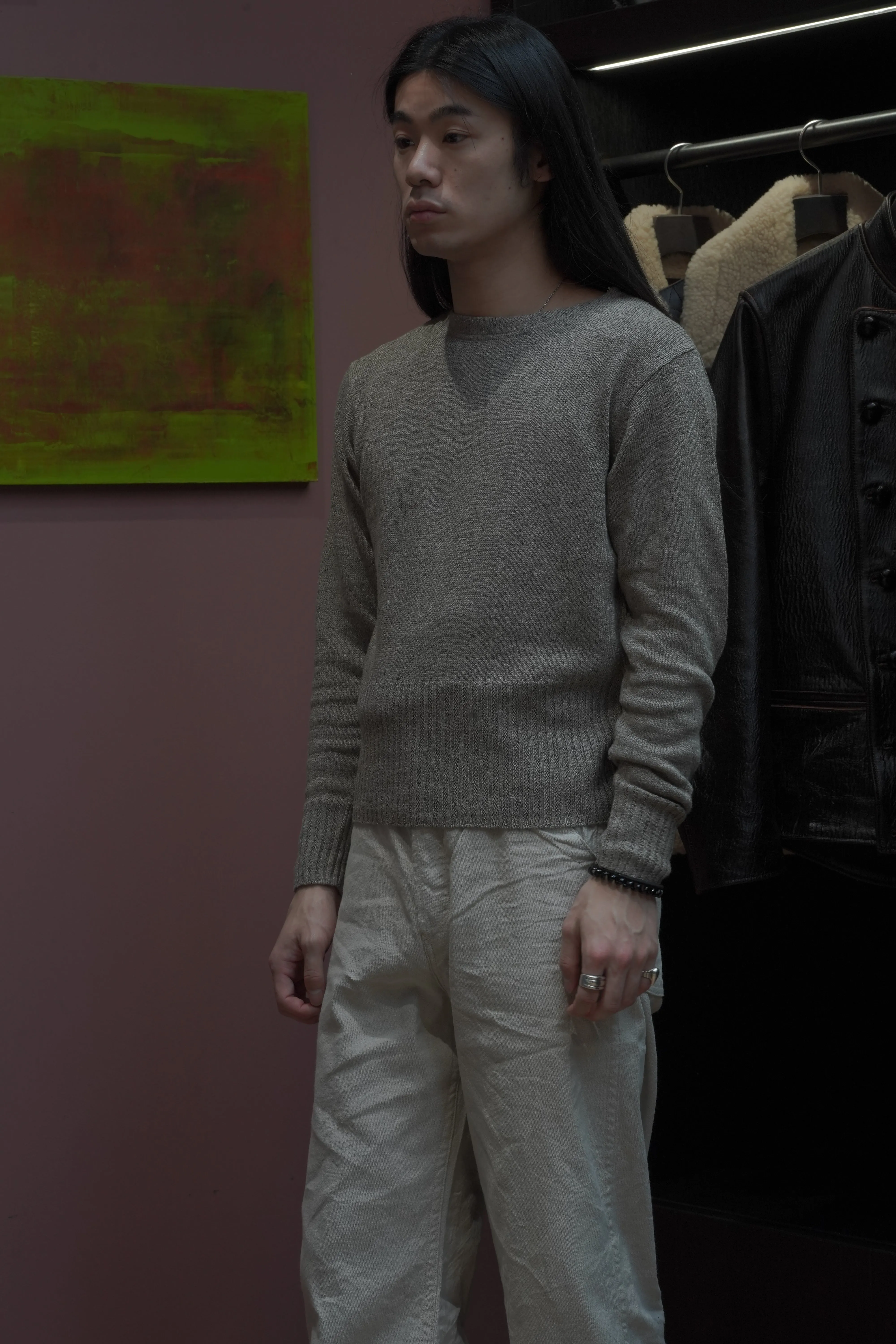 Taiga Takahashi VARSITY LETTERMAN SWEATER (BEIGE) sold by CEDARWOOD product image thumbnail 3