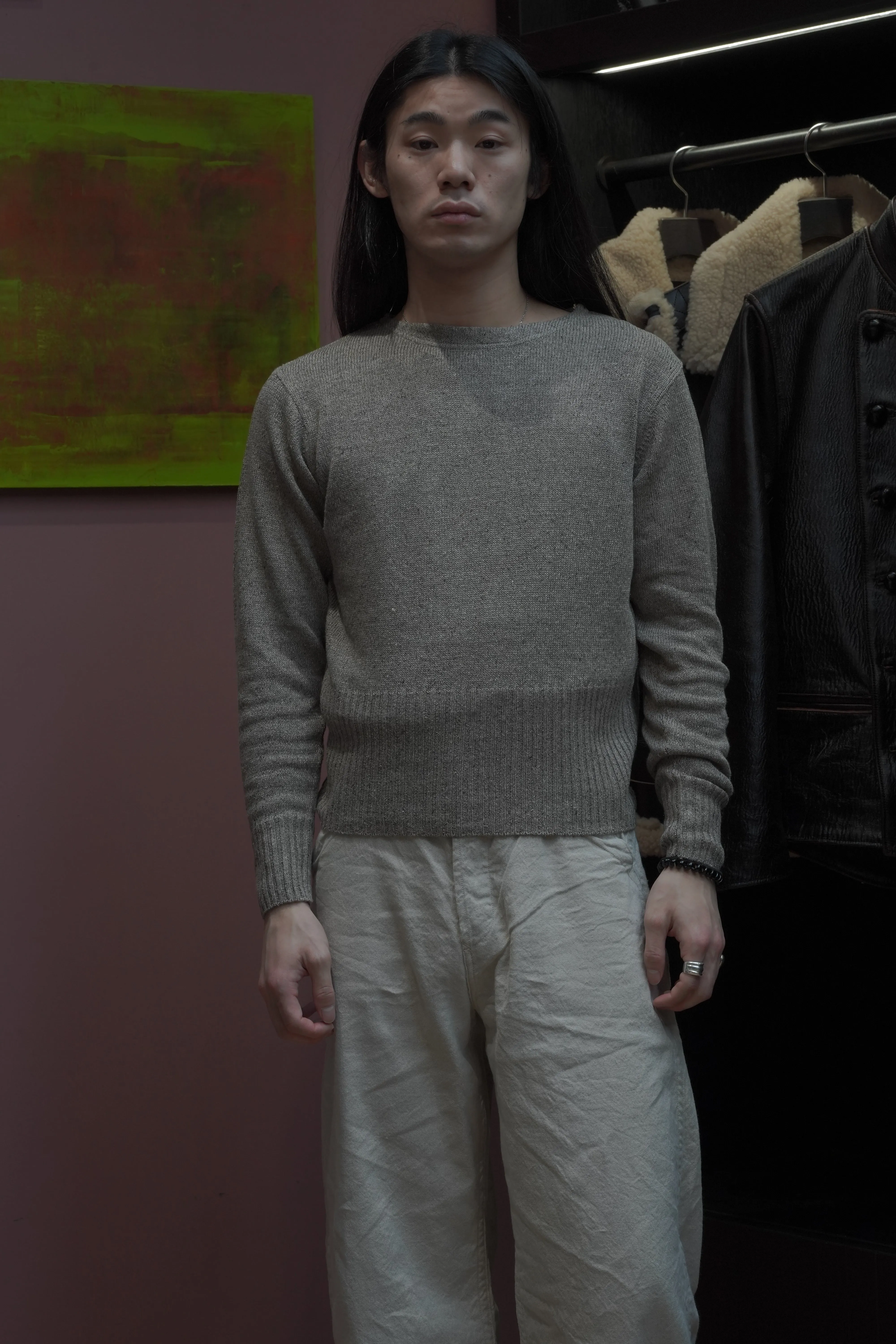 Taiga Takahashi VARSITY LETTERMAN SWEATER (BEIGE) sold by CEDARWOOD product image thumbnail 2