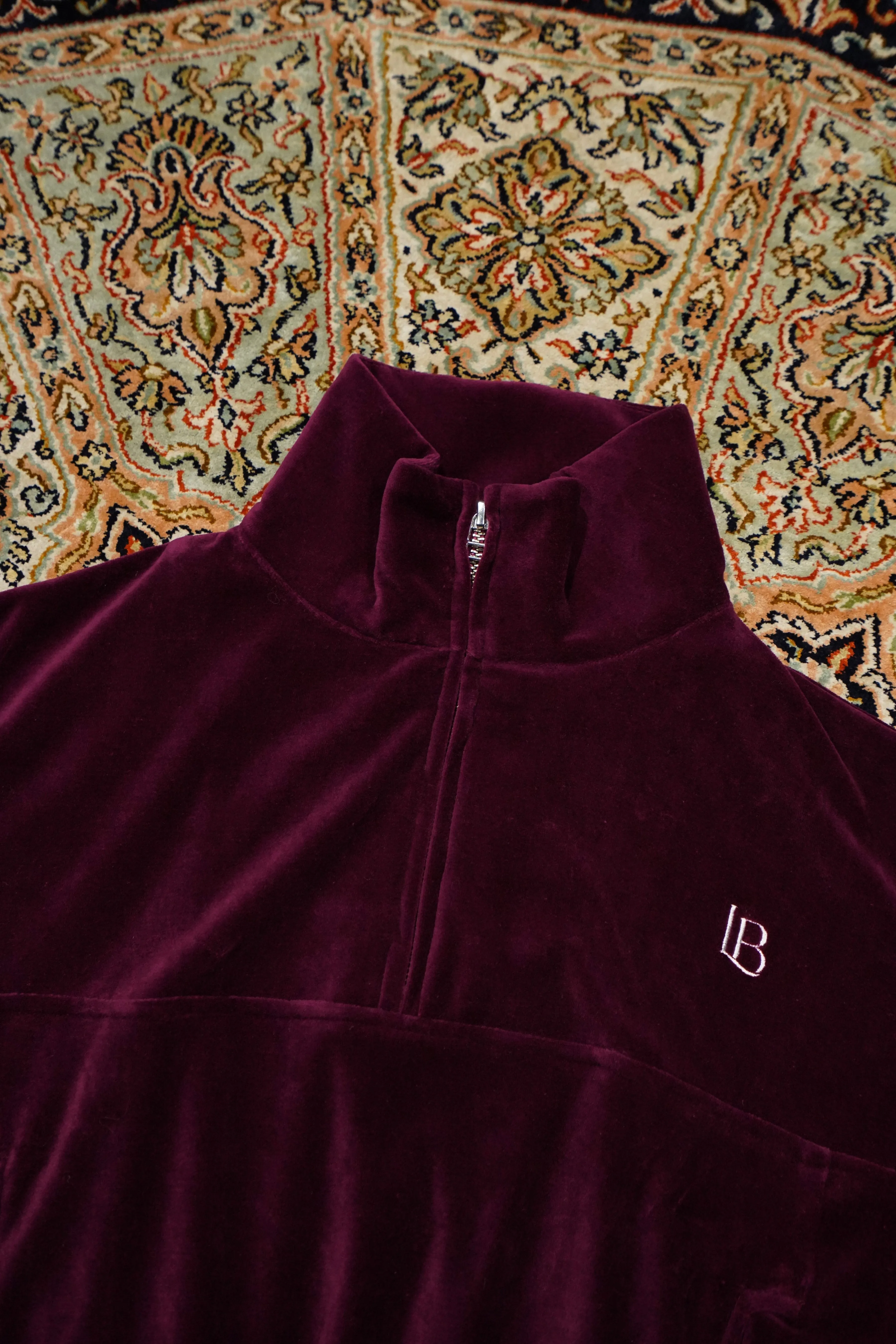 LITTLEBIG Velour Track Top (Bordeaux) sold by CEDARWOOD product image thumbnail 2