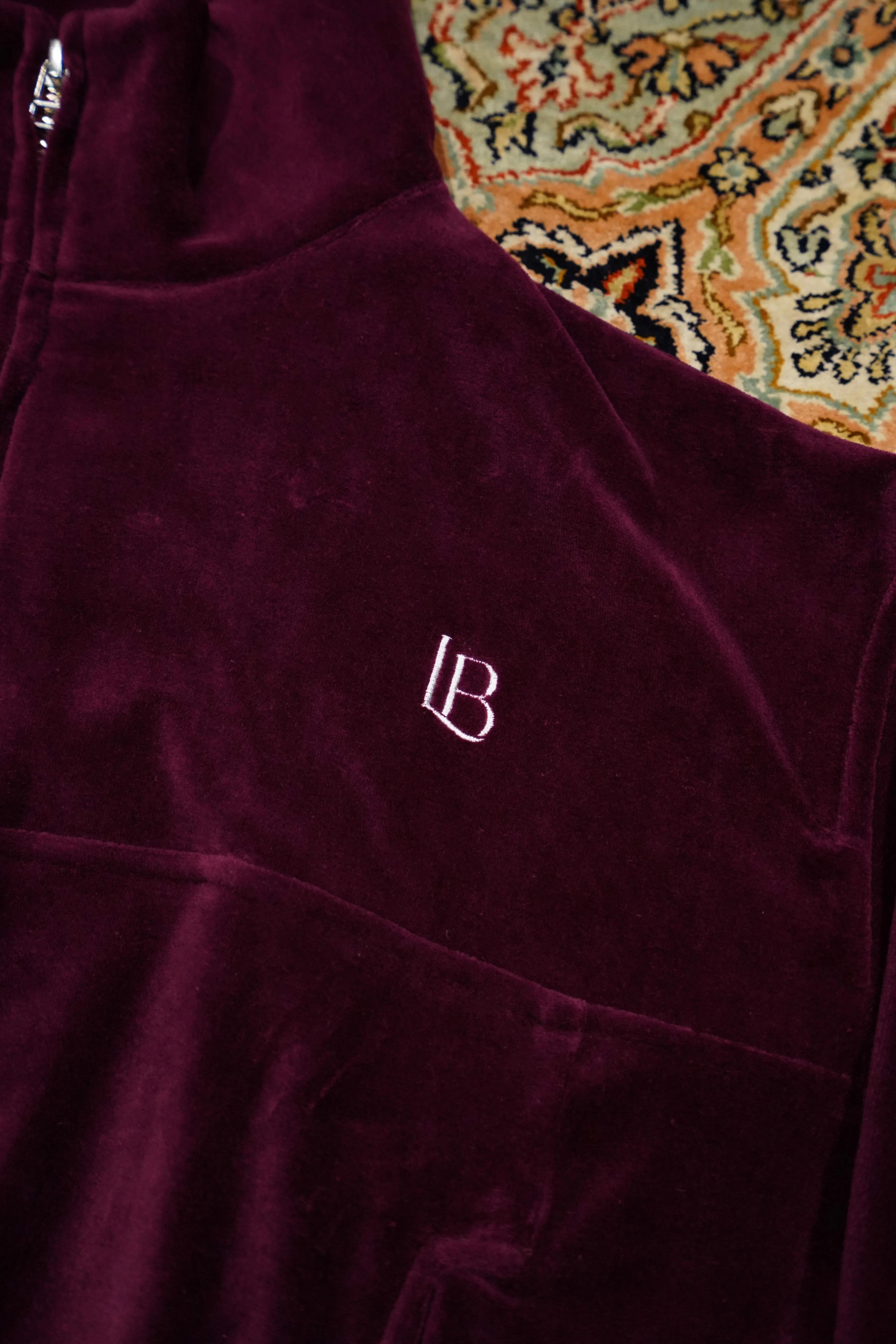 LITTLEBIG Velour Track Top (Bordeaux) sold by CEDARWOOD product image thumbnail 3