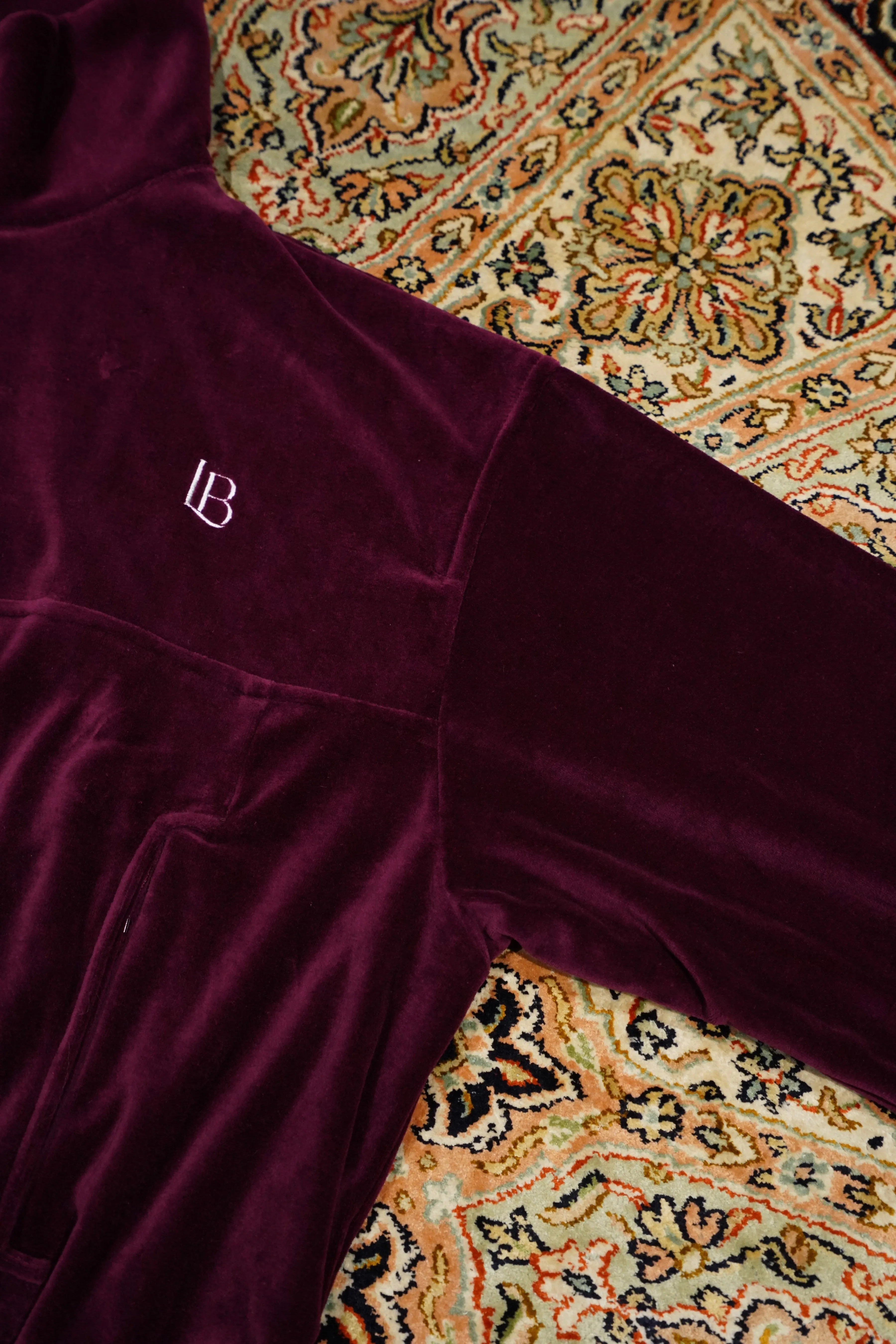 LITTLEBIG Velour Track Top (Bordeaux) sold by CEDARWOOD product image thumbnail 4