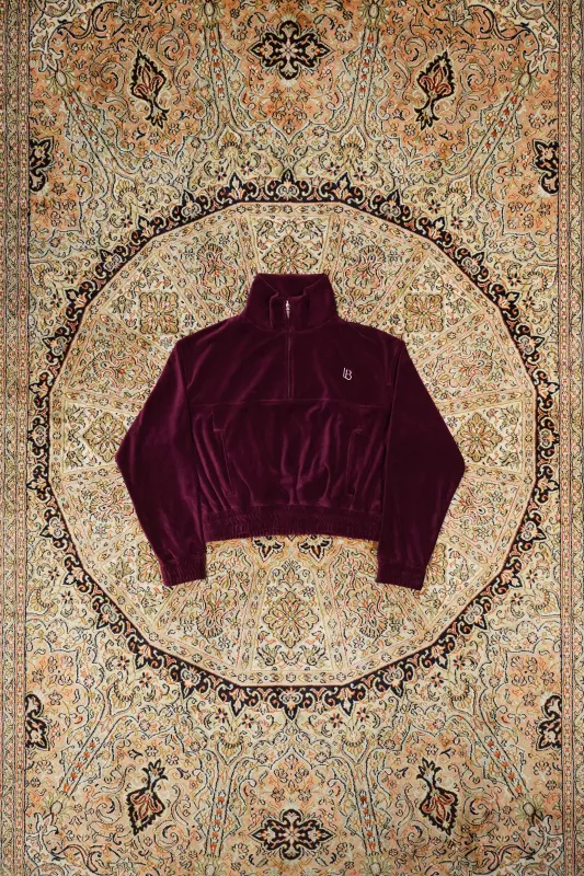 LITTLEBIG Velour Track Top (Bordeaux) made by CEDARWOOD