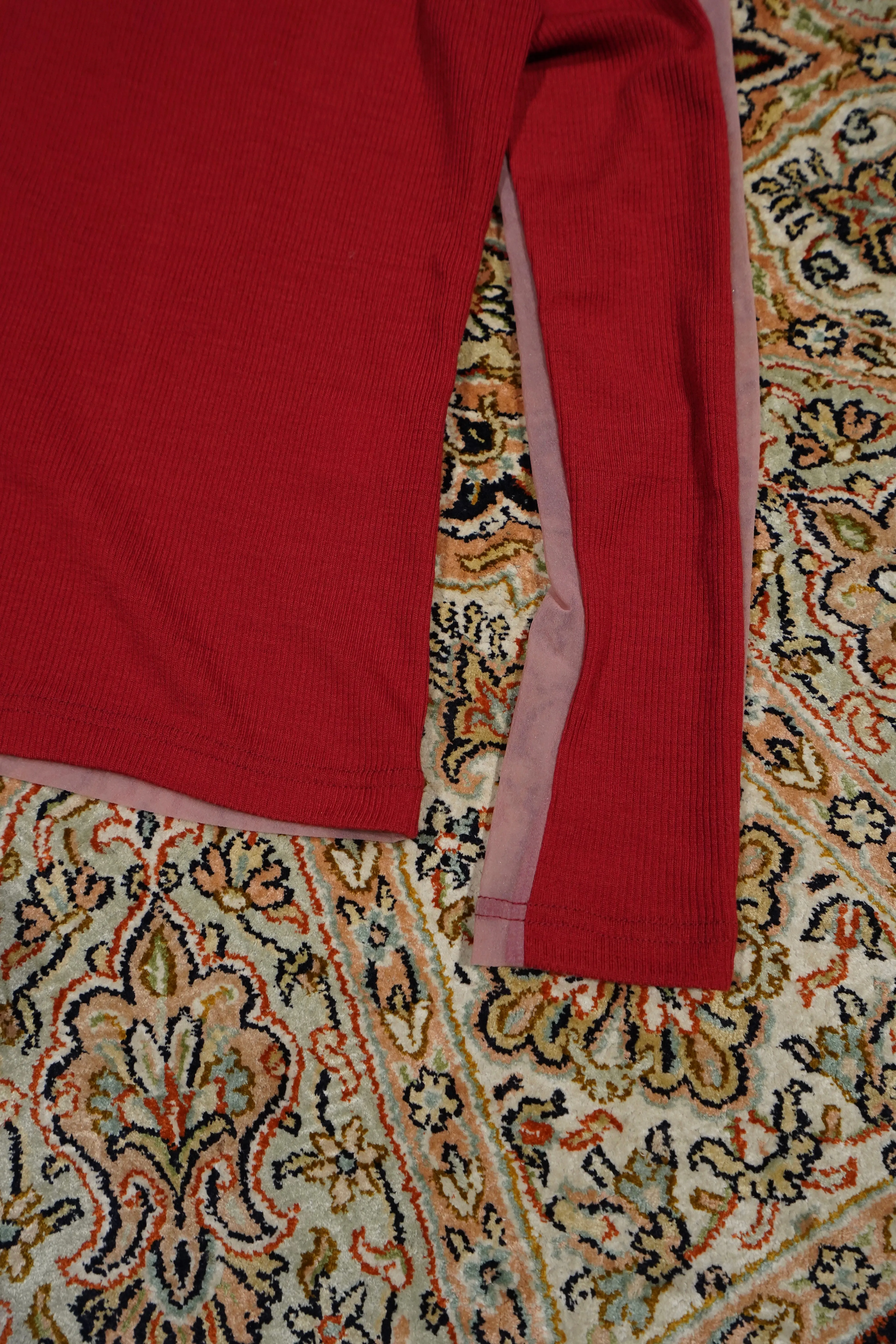 SATORU SASAKI BI-COLOR HIGH-NECKED SEE-THROUGH TOP (RED) sold by CEDARWOOD product image thumbnail 3