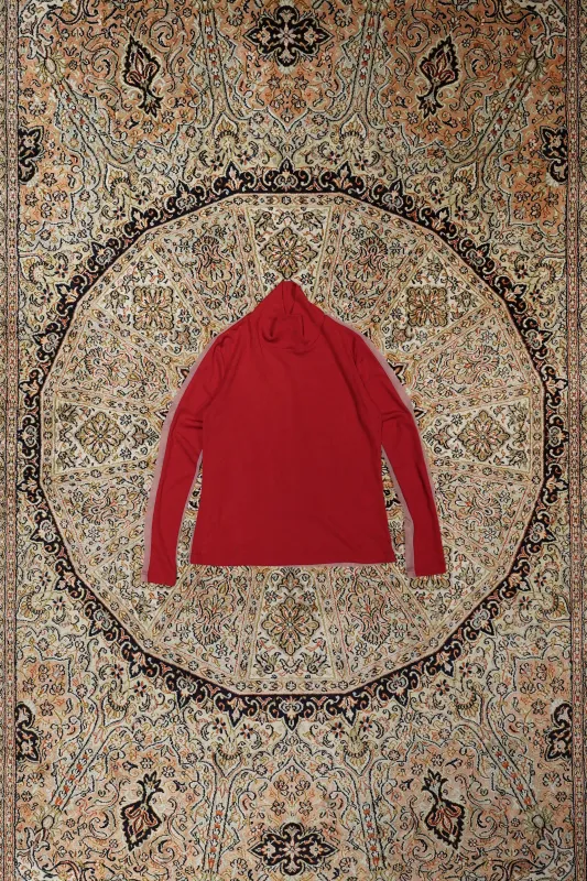 SATORU SASAKI BI-COLOR HIGH-NECKED SEE-THROUGH TOP (RED) made by CEDARWOOD