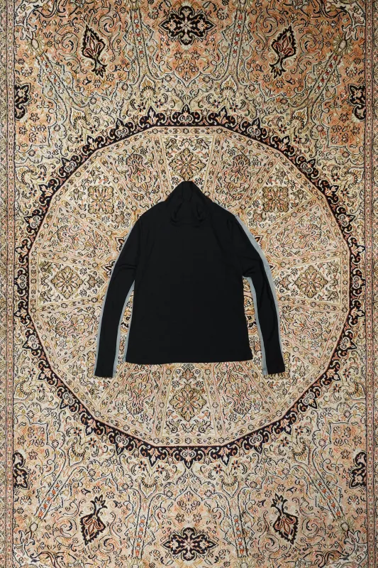 SATORU SASAKI BI-COLOR HIGH-NECKED SEE-THROUGH TOP (BLACK) made by CEDARWOOD