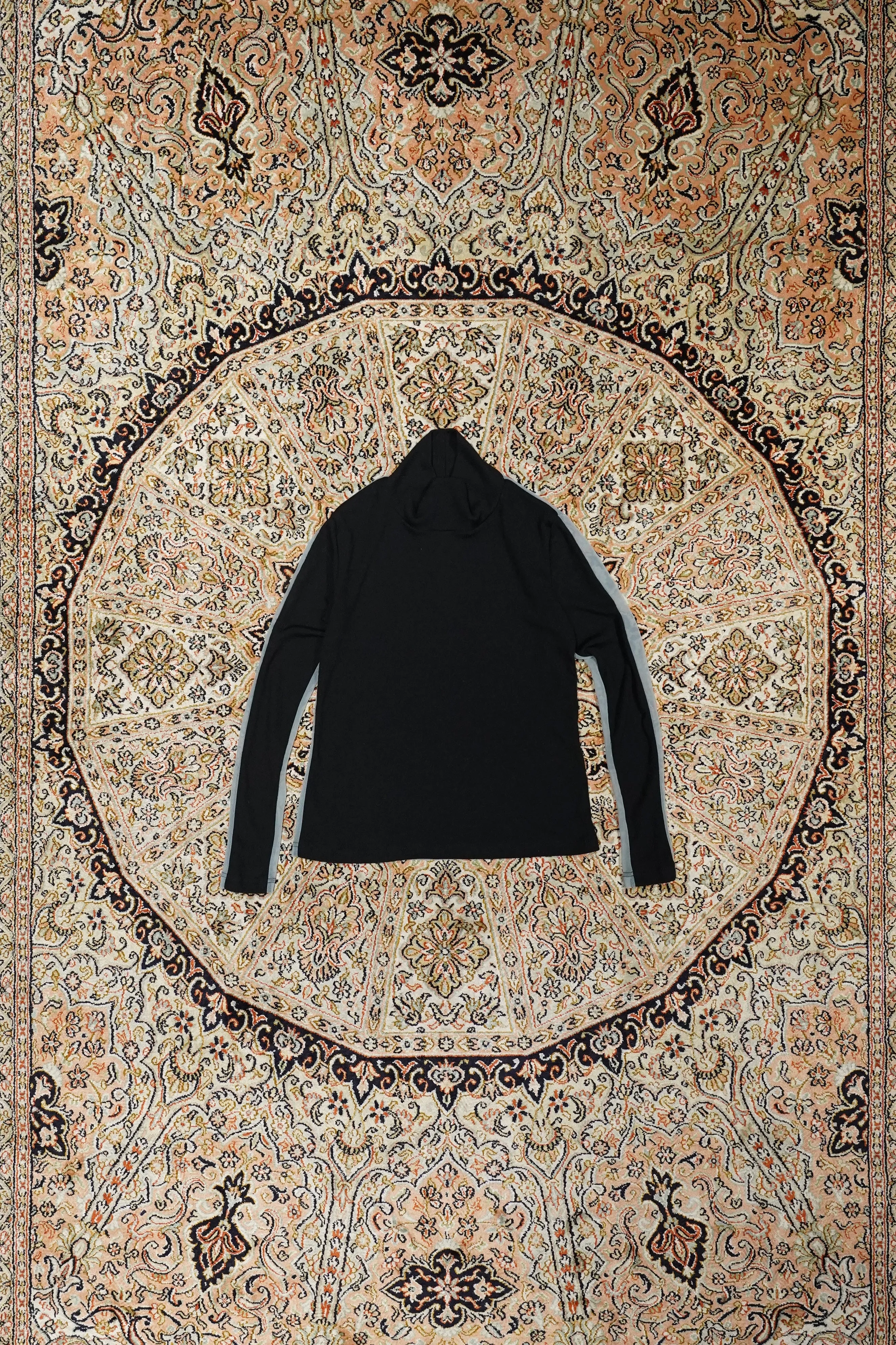 SATORU SASAKI BI-COLOR HIGH-NECKED SEE-THROUGH TOP (BLACK) sold by CEDARWOOD