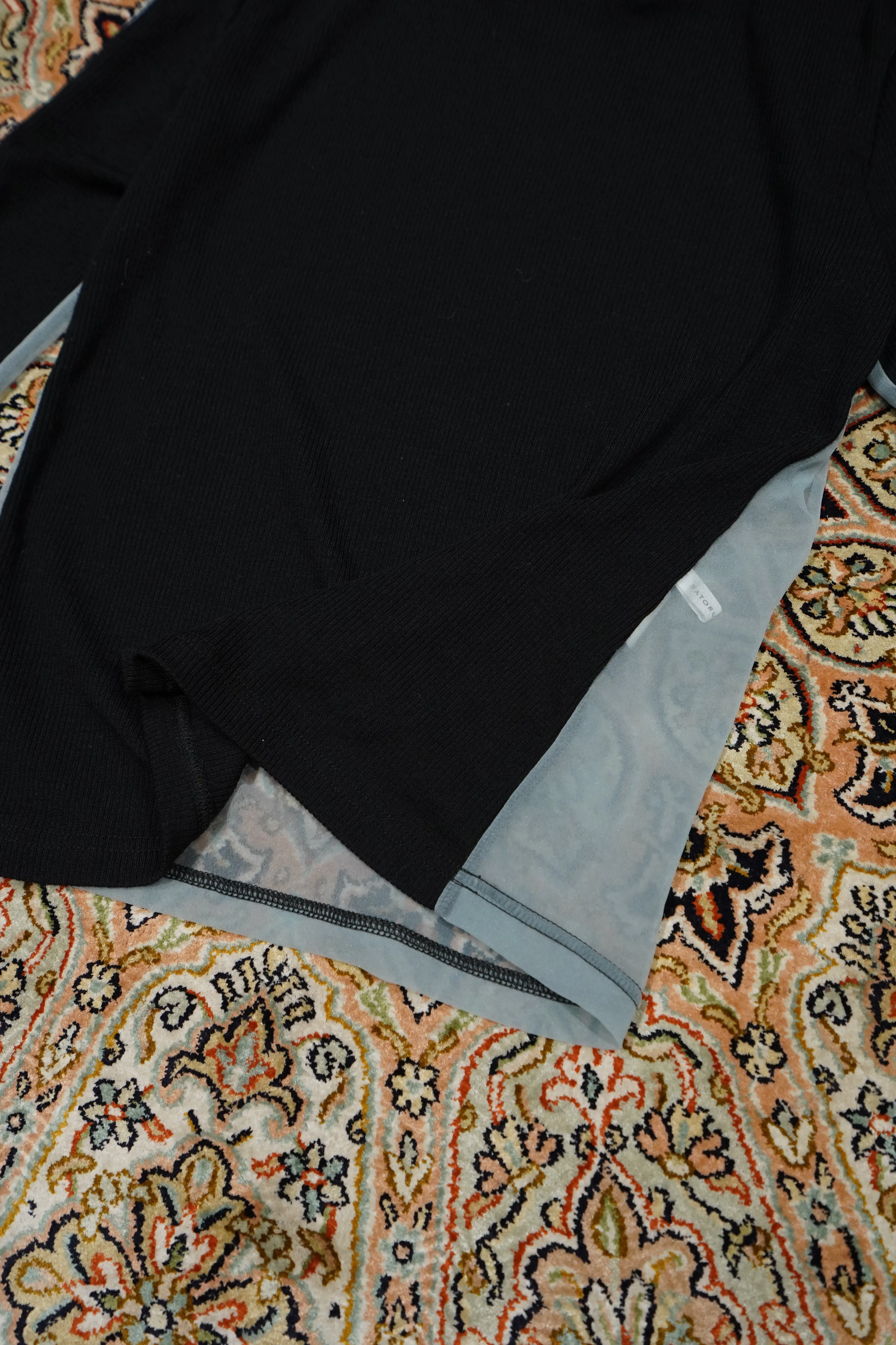 SATORU SASAKI BI-COLOR HIGH-NECKED SEE-THROUGH TOP (BLACK) sold by CEDARWOOD product image thumbnail 4