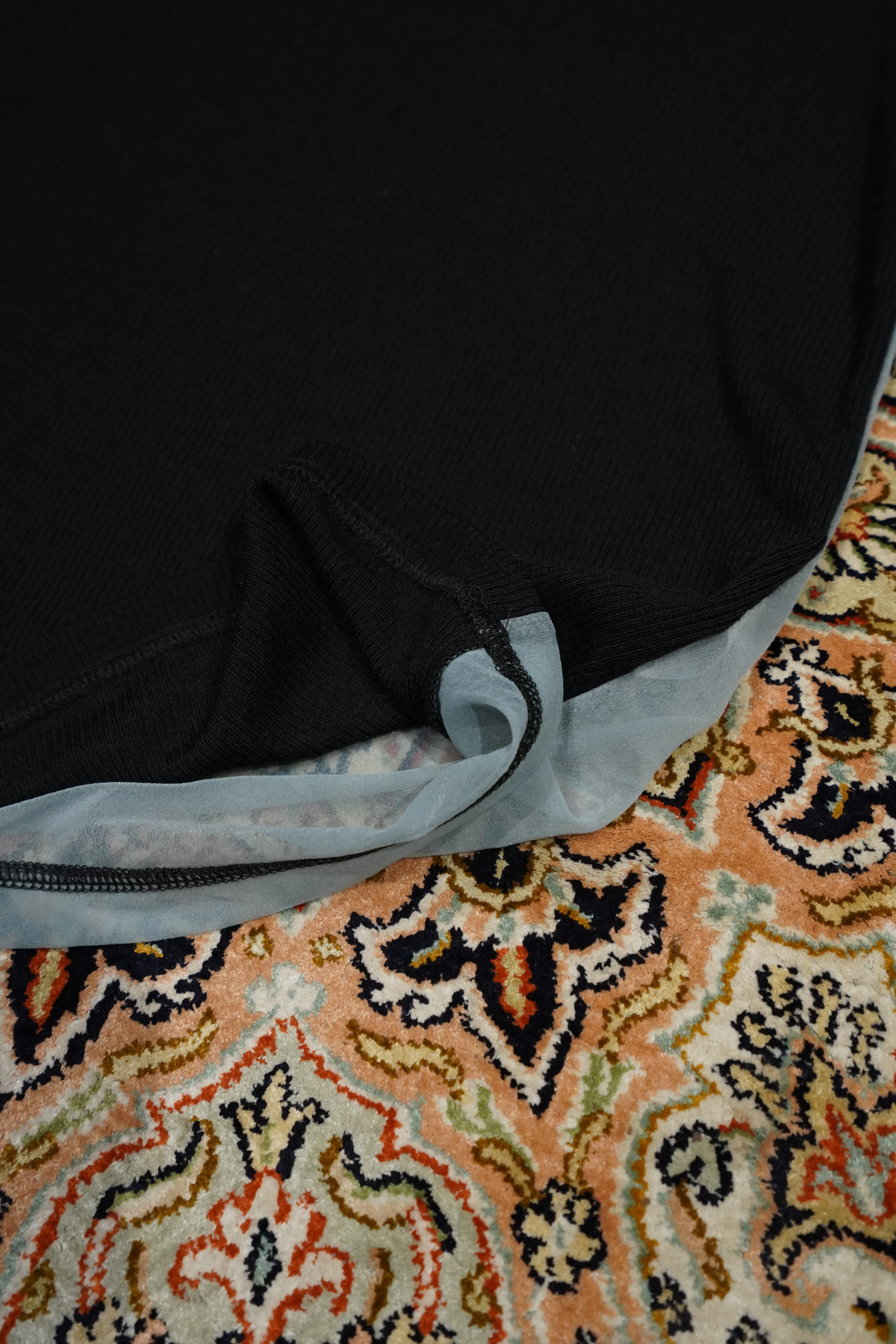 SATORU SASAKI BI-COLOR HIGH-NECKED SEE-THROUGH TOP (BLACK) sold by CEDARWOOD product image thumbnail 5