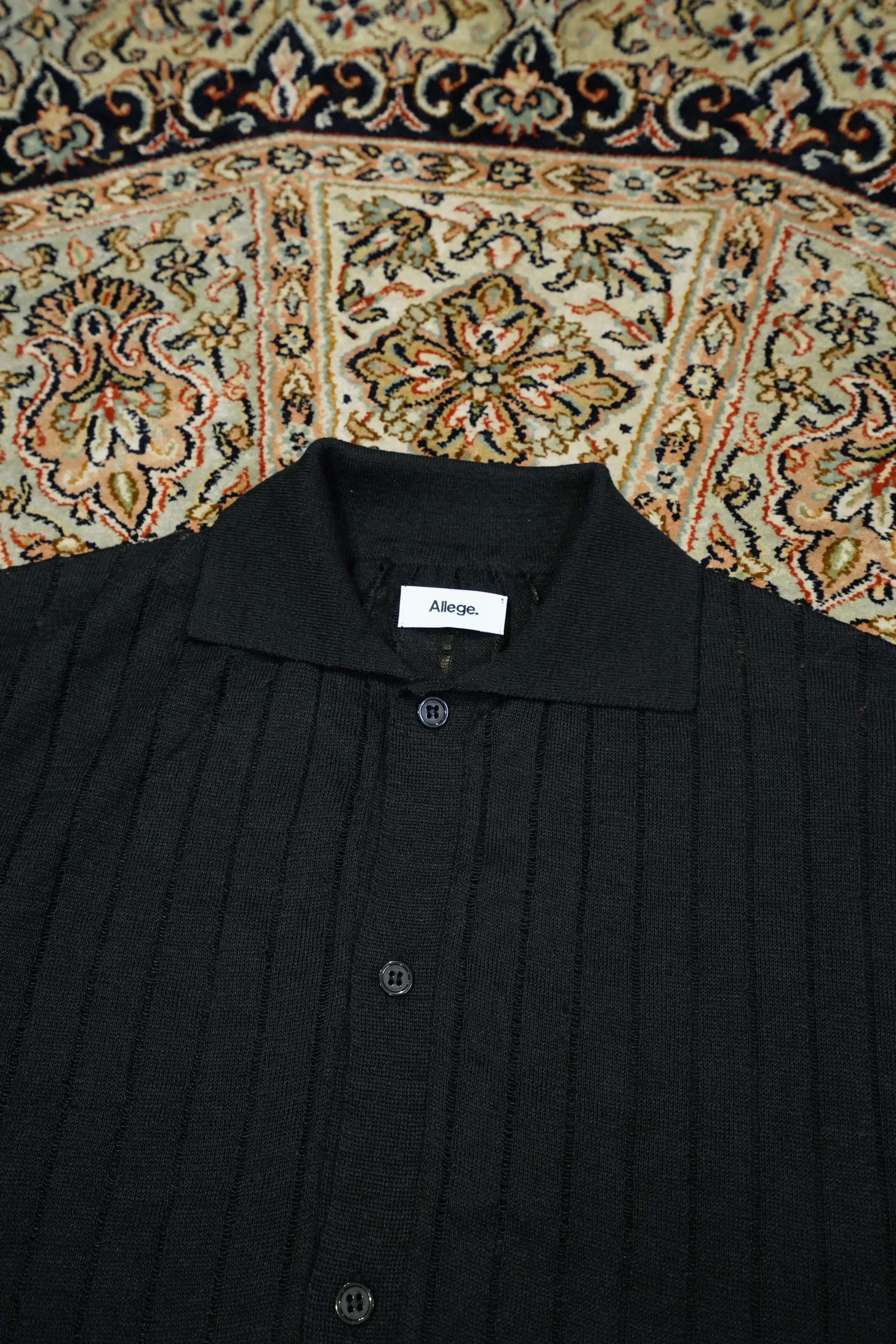 Linen S/S Knit Shirt (BLACK) sold by CEDARWOOD product image thumbnail 2