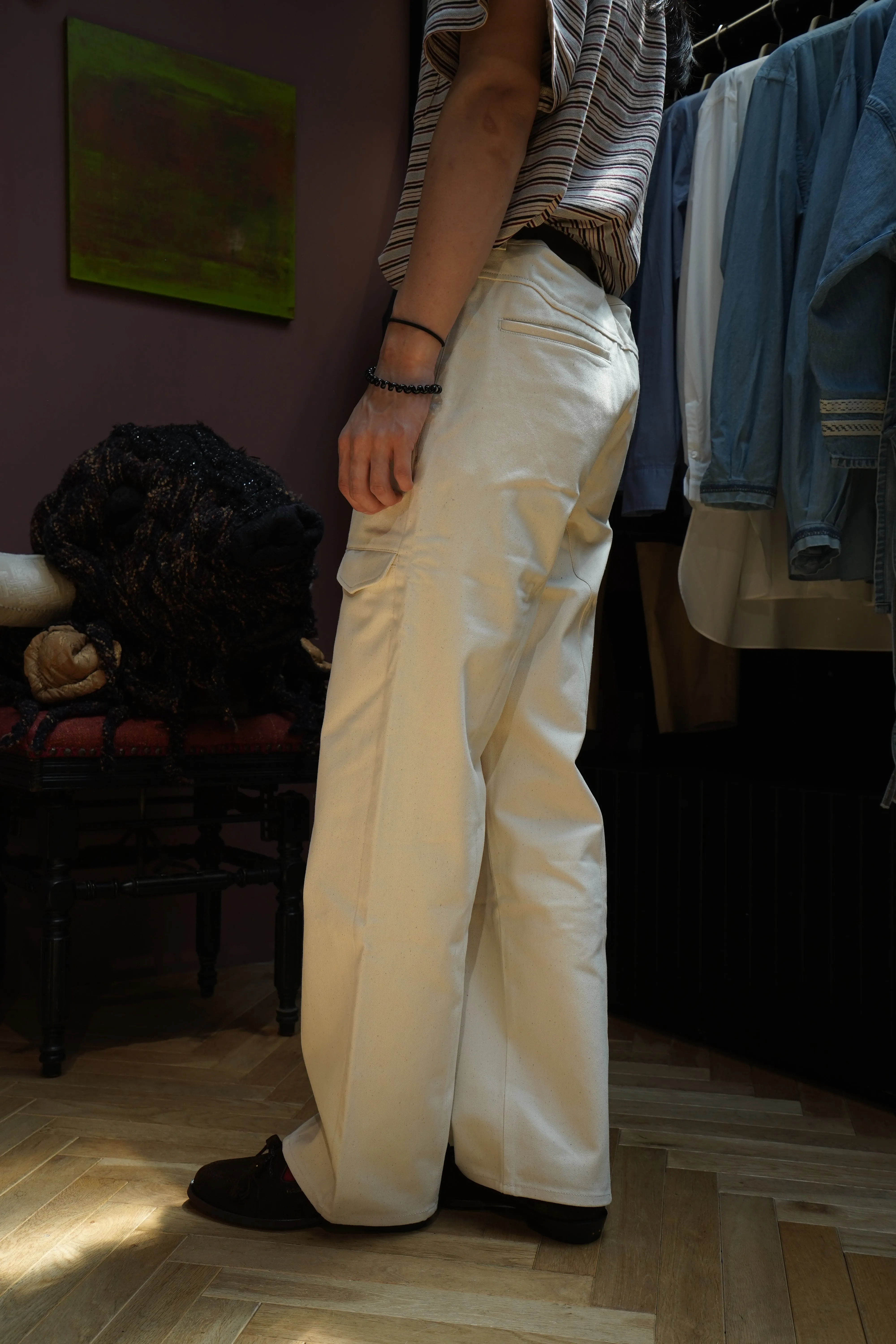 STEAF EXPLORER’S DENIM PANTS (LEGHORN WHITE) sold by CEDARWOOD product image thumbnail 5