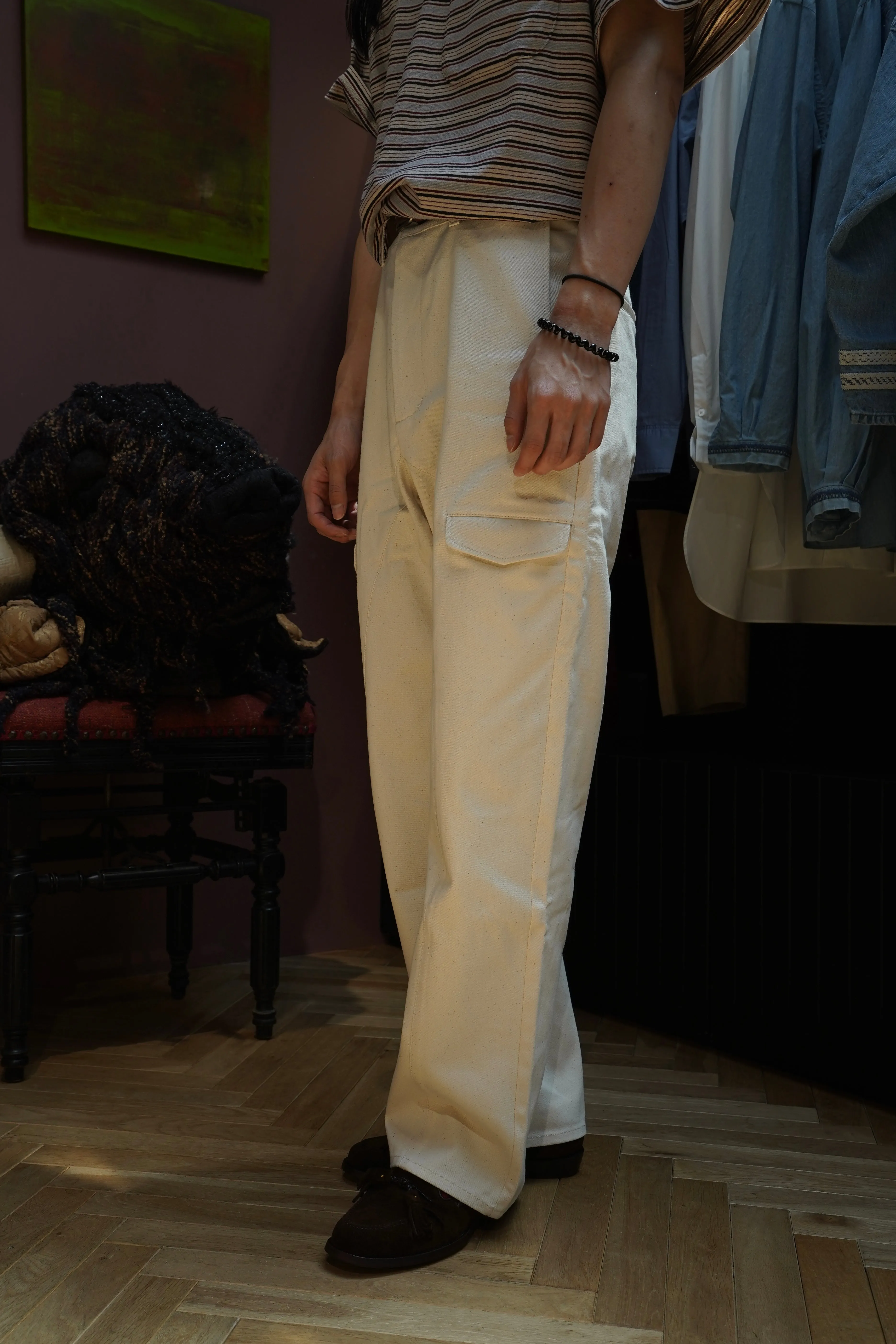 STEAF EXPLORER’S DENIM PANTS (LEGHORN WHITE) sold by CEDARWOOD product image thumbnail 3