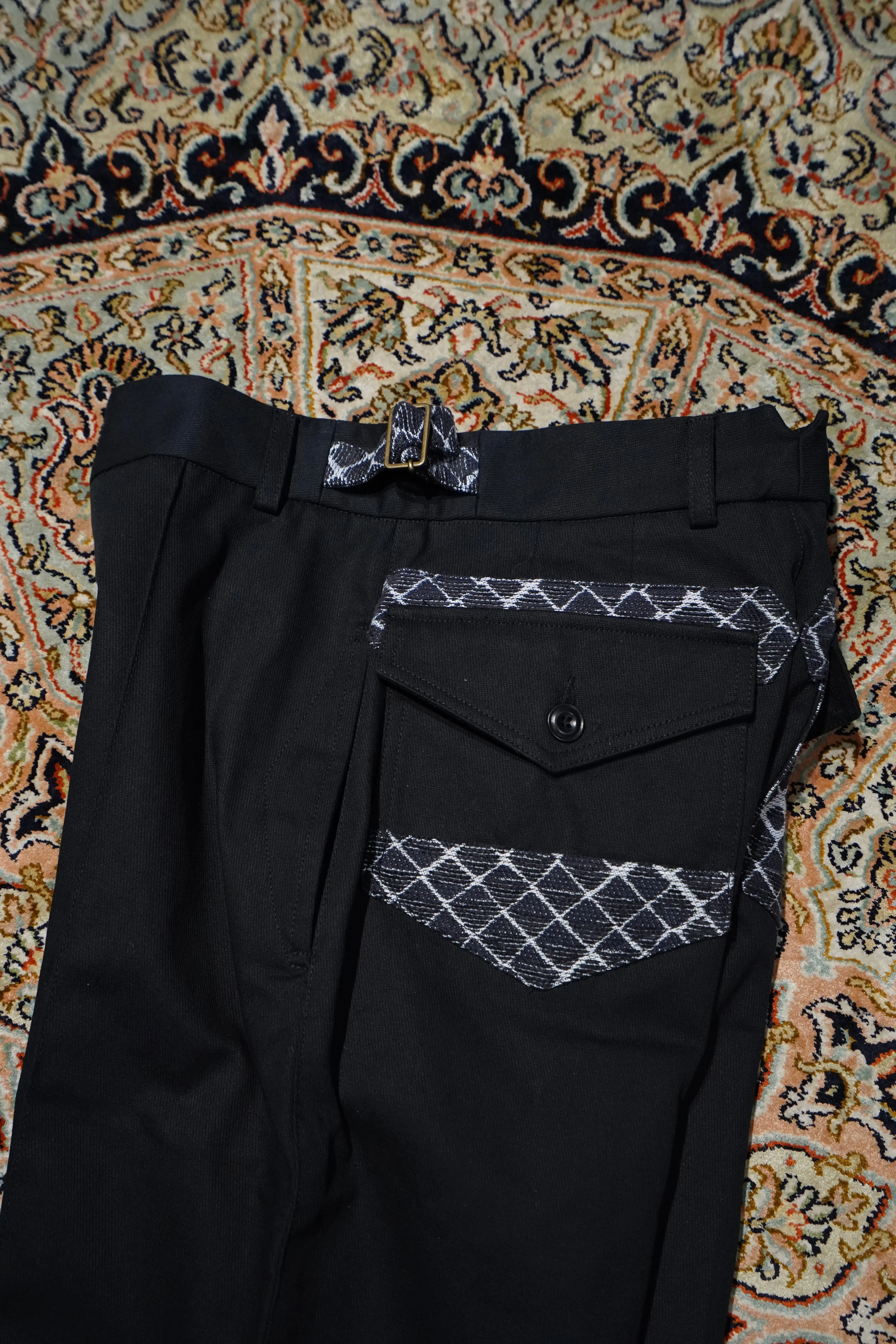 NICHOLAS DALEY TWO POCKET STRAIGHT LEG TROUSER (BLACK / ARGYLE) sold by CEDARWOOD product image thumbnail 5