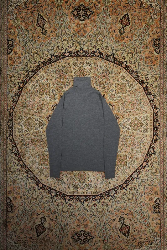 Wide Rib Turtleneck (GRAY) made by CEDARWOOD